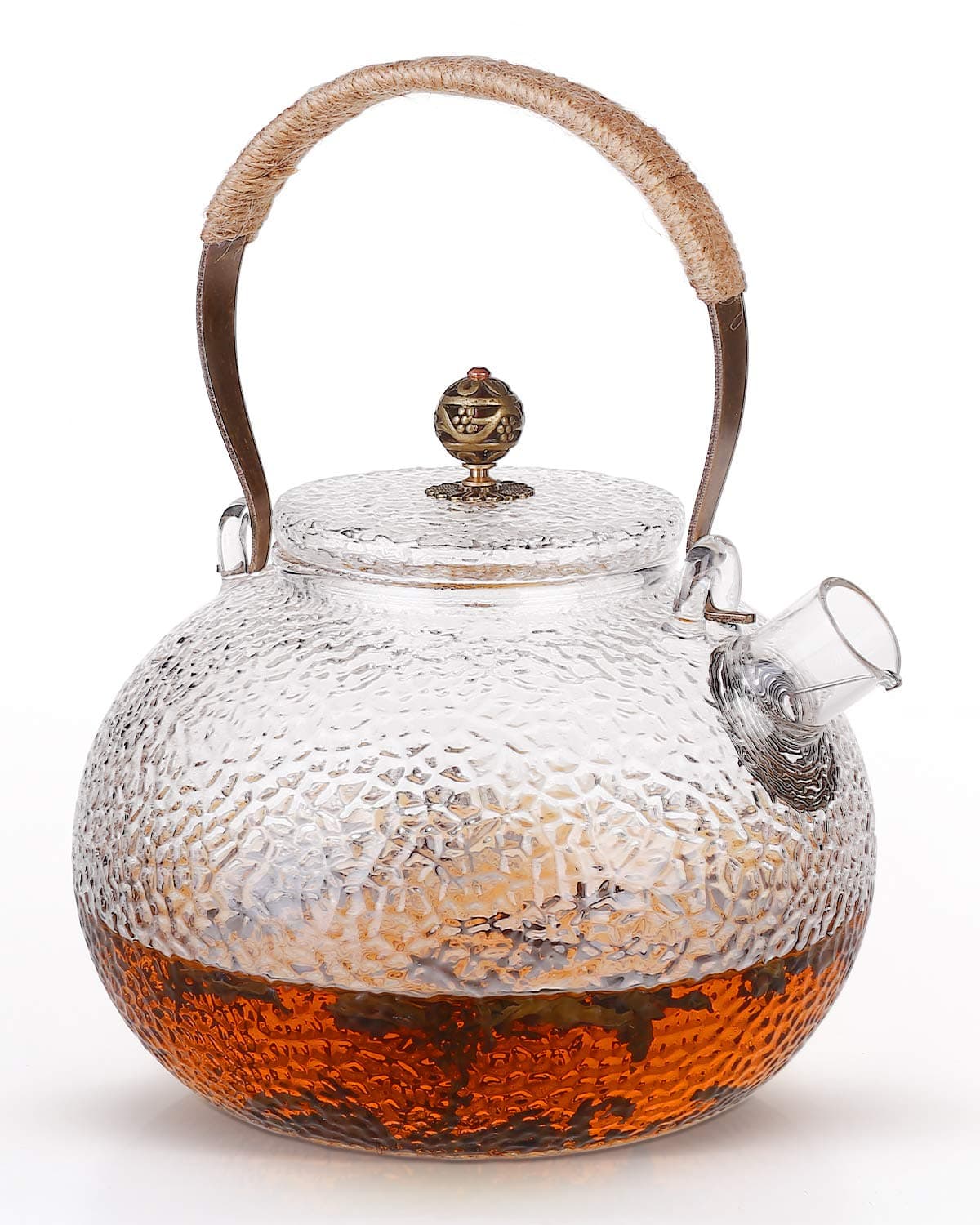 Glass Teapot, 40oz (1200ml) Heat Resistant Borosilicate Tea Pot, Stovetop Safe, Blooming and Loose Leaf Tea Maker, Premium Quality Tea Kettle Gift, Included Corkboard Placemats.