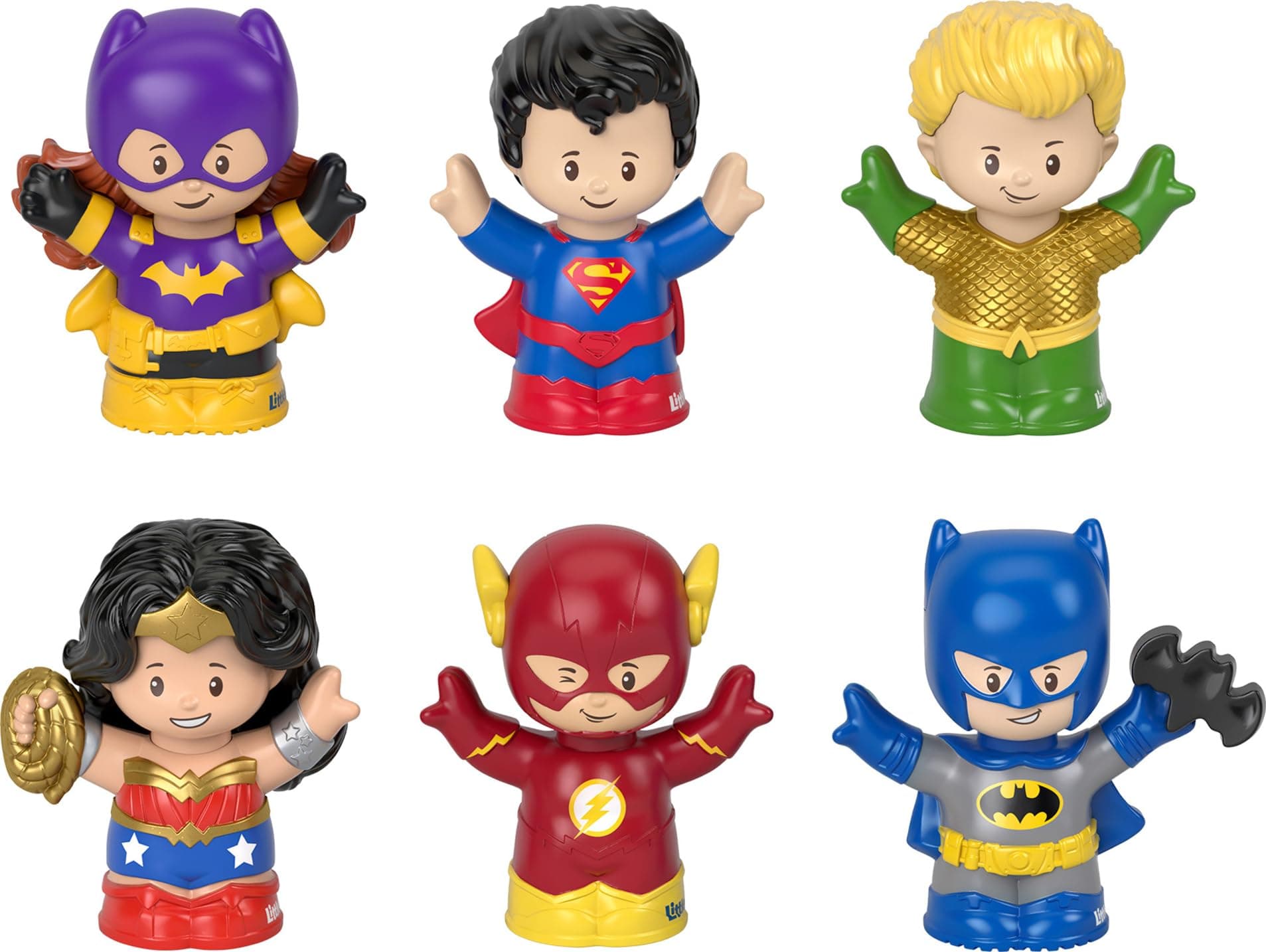 Fisher-Price Little People Toddler Toys DC Super Friends Crime-Fighting Figure Pack Set of 6 Characters for Pretend Play Ages 18+ Months