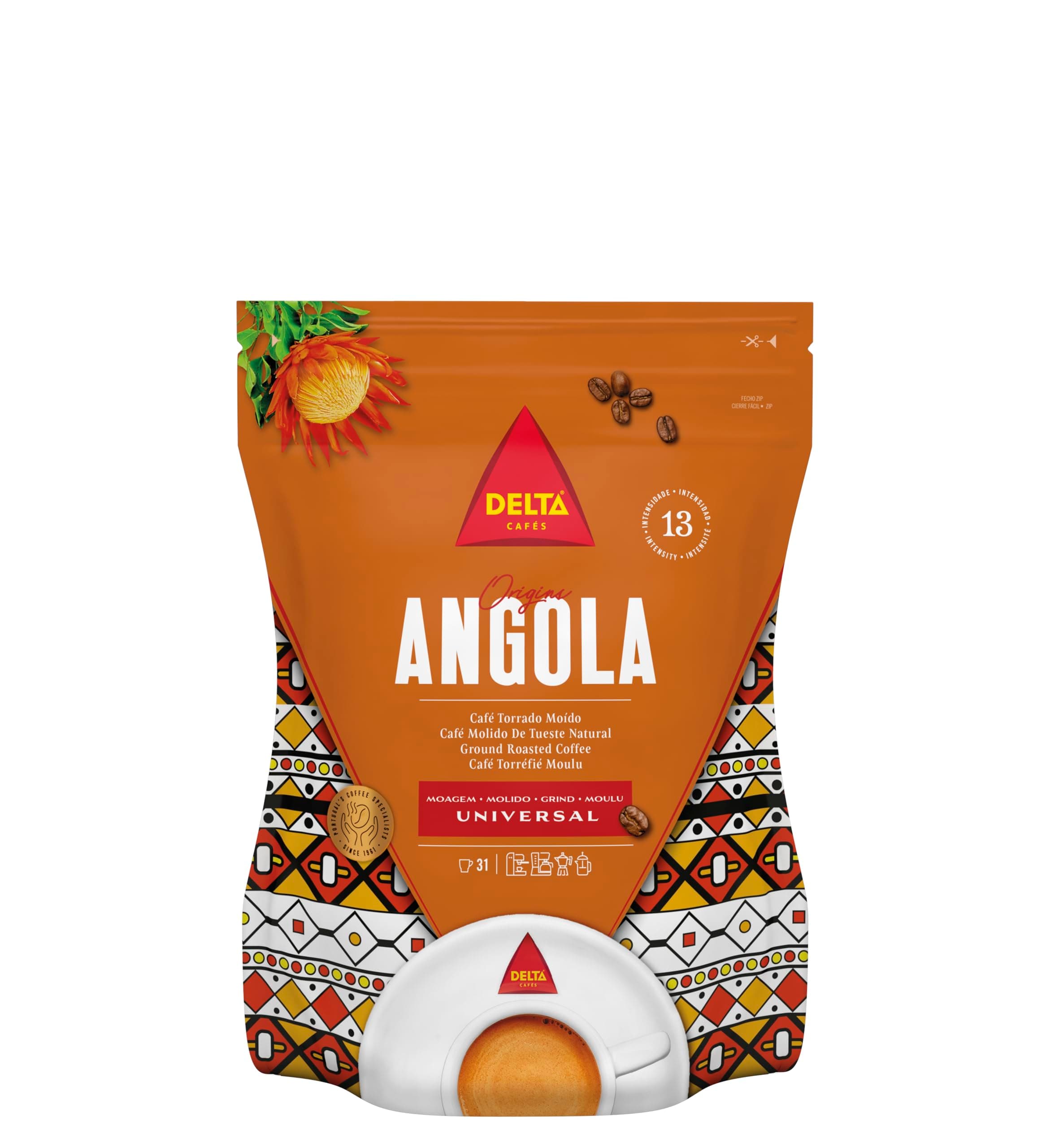 Delta Ground Roasted Coffee from ANGOLA for Espresso Machine or Bag 250g