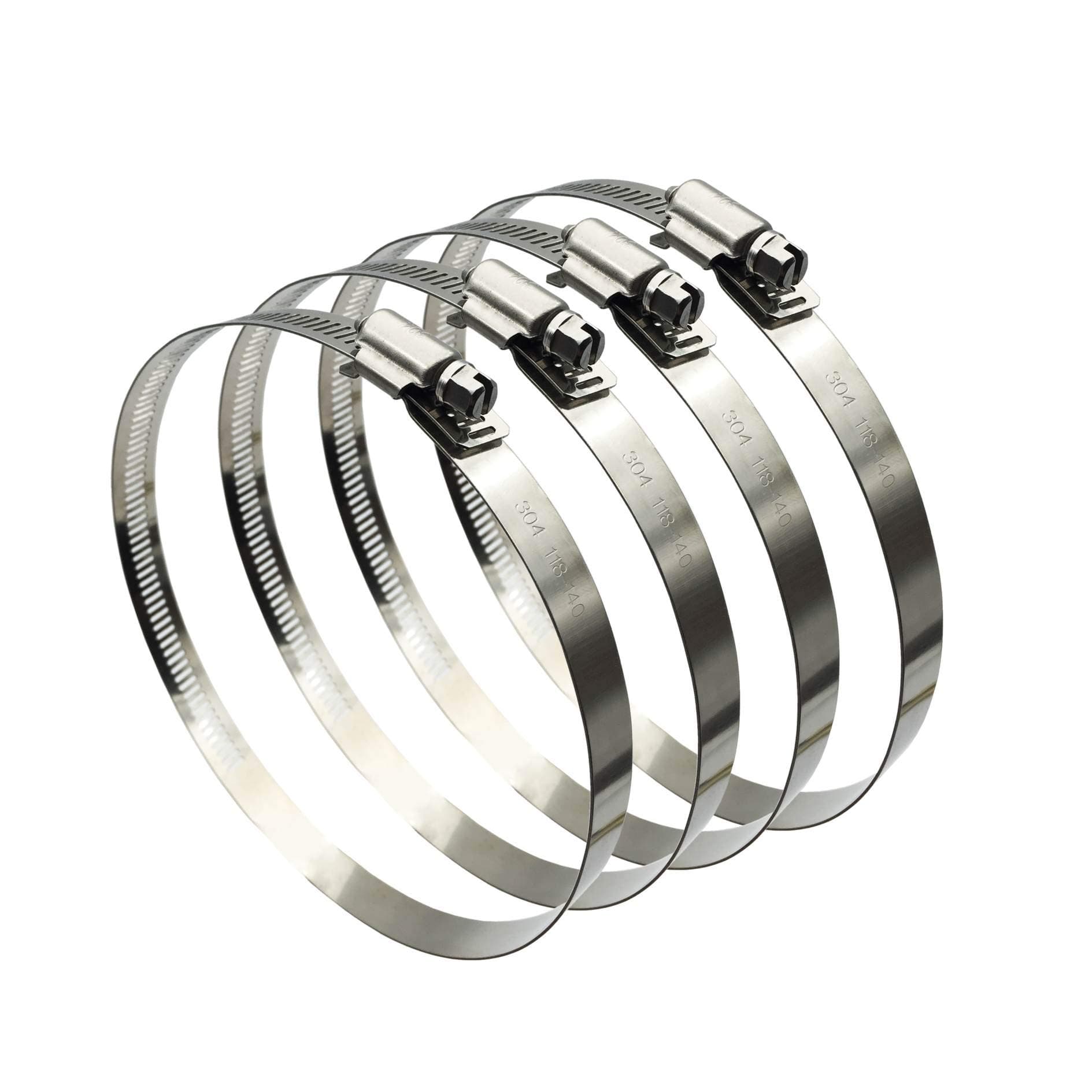 4Pcs 141-165mm Hose Clips Adjustable 304 Stainless Steel Duct Clamps Hose Clamp Pipe Clamp Air Ducting Clamp Worm Drive Hose Clamps