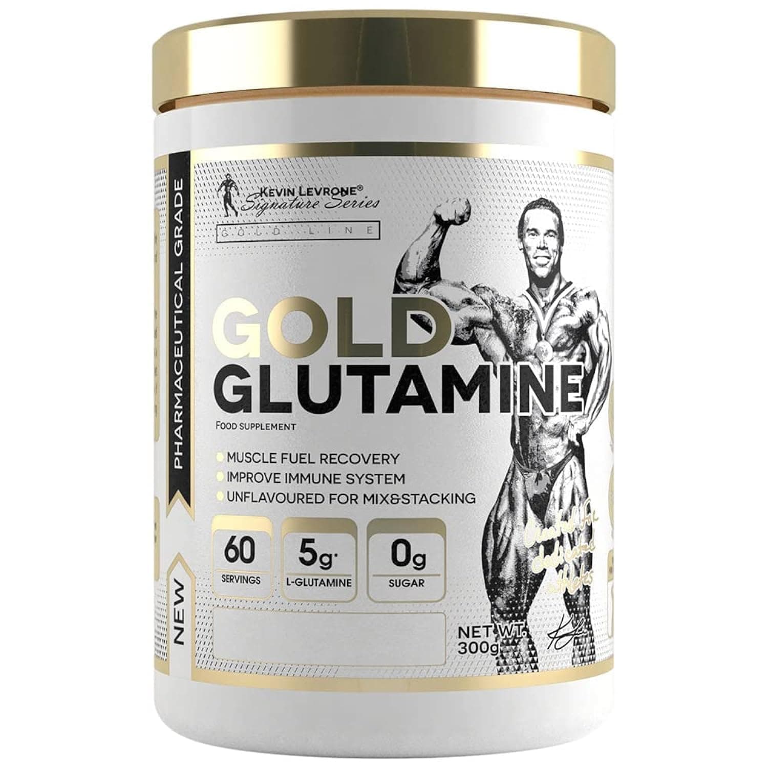 Kevin Levrone Gold Glutamine 5g, 60 Servings, Zero Sugar