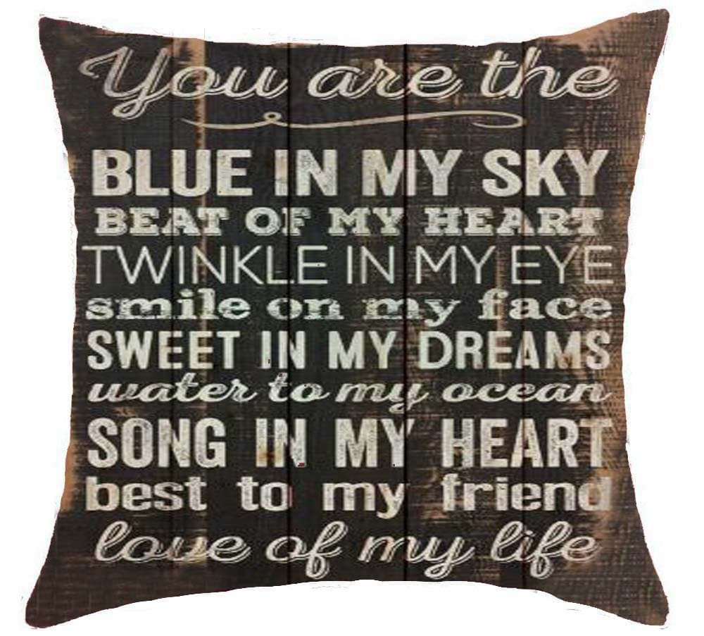 You are the love of my life Gift Cotton Linen Throw pillow cover Cushion Case Holiday Decorative 18"X18" inch (2)