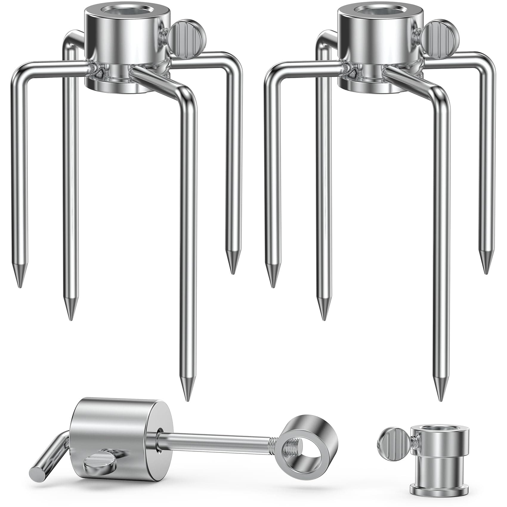 onlyfire only fire 6006 Grill Replacement Rotisserie Meat Forks(1-Pair) Kit with Spit Counter Balance and Bushing - Fits 1/2" Hexagon & 3/8" and 5/16" Square Spit Rods
