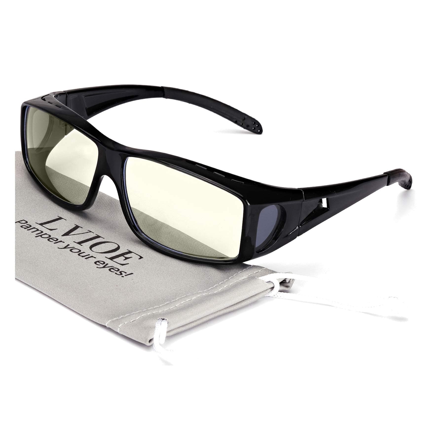 LVIOE Fit Over Blue Light Blocking Glasses and Computer Eyewear- Wear Over Prescription Glasses/Reading Glasses/RX Glasses