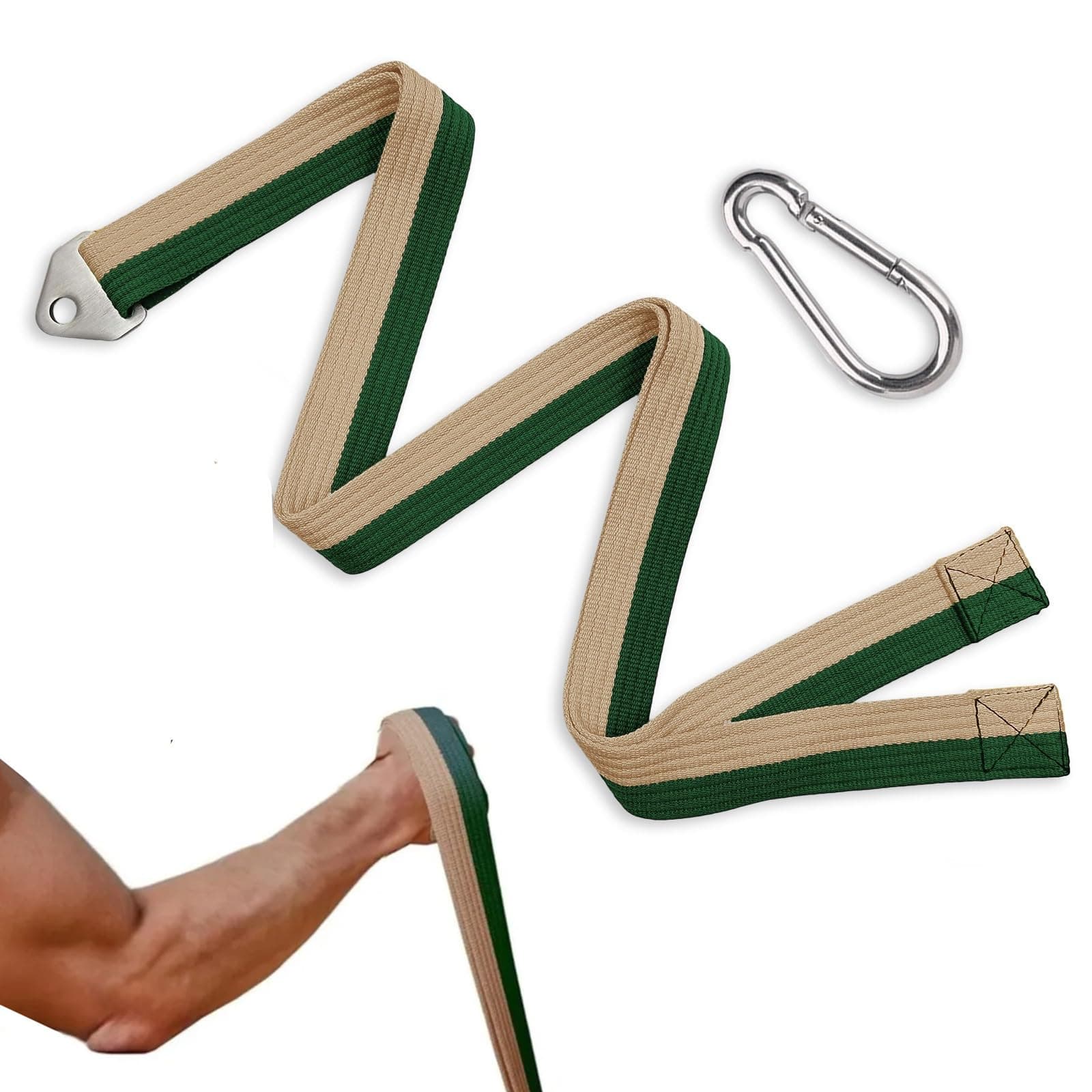 Multifunction Arm Wrestling Pronation Belt Strap, with Stainless Steel Triangle Buckle - Versatile 79" Non-Slip & Durable Strap, Pronation and Back Pressure Forearm Strength Training Equipment