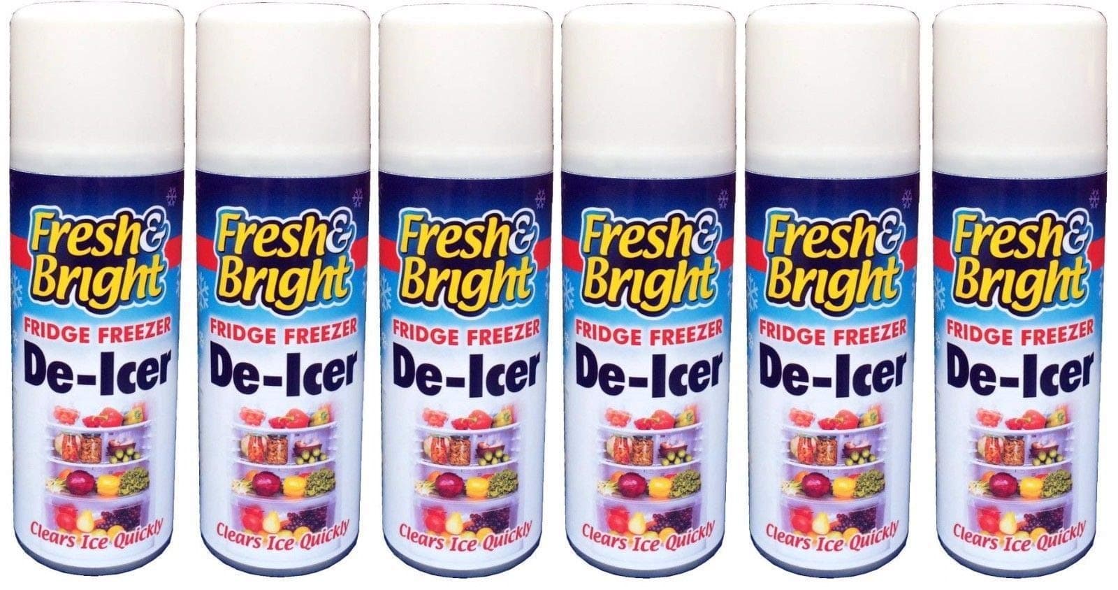 6 X 200ml Quick Ice Remover Anti-Bacterial Fridge Freezer De-Icer Spray Deicer Spray Fridge Cleaner Genuine Fresh & Bright LNL