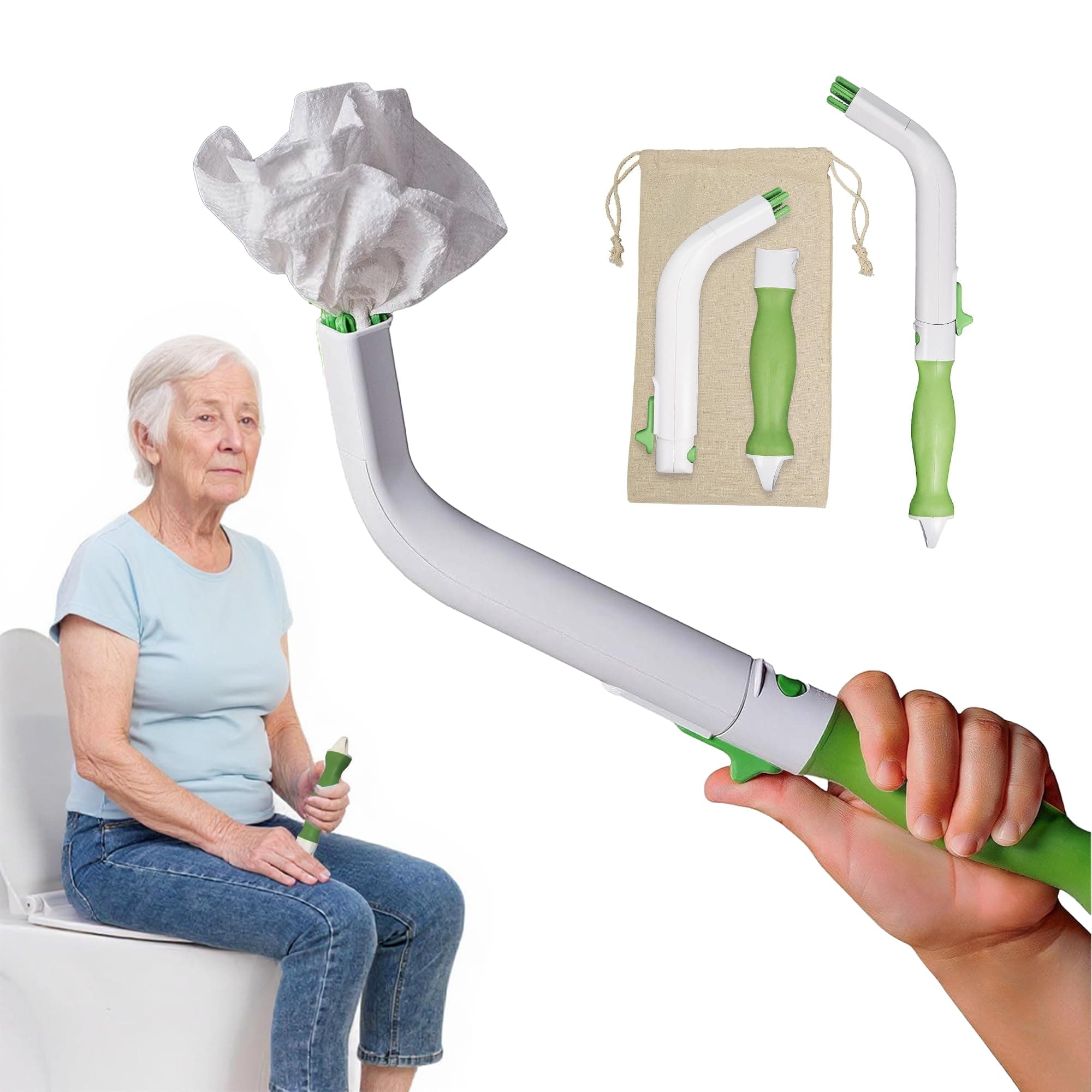 FreedomWand Multipurpose Toilet Aids - Wiping Aid Toileting for Women & Men, Butt Wiper Tool, Toilet Assist Device and Paper Extender, Ideal for Elderly, Disabled and Post Surgery Use - 14.5" Inch