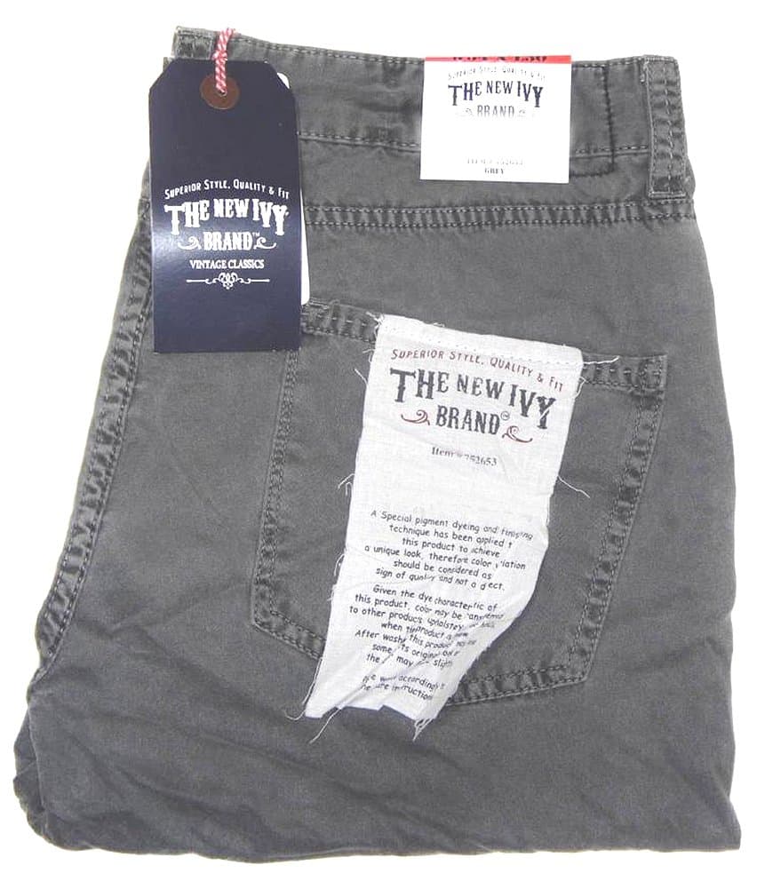 The New Ivy Brand Vintage Classics 5 Pocket Pants (38X34, Grey)