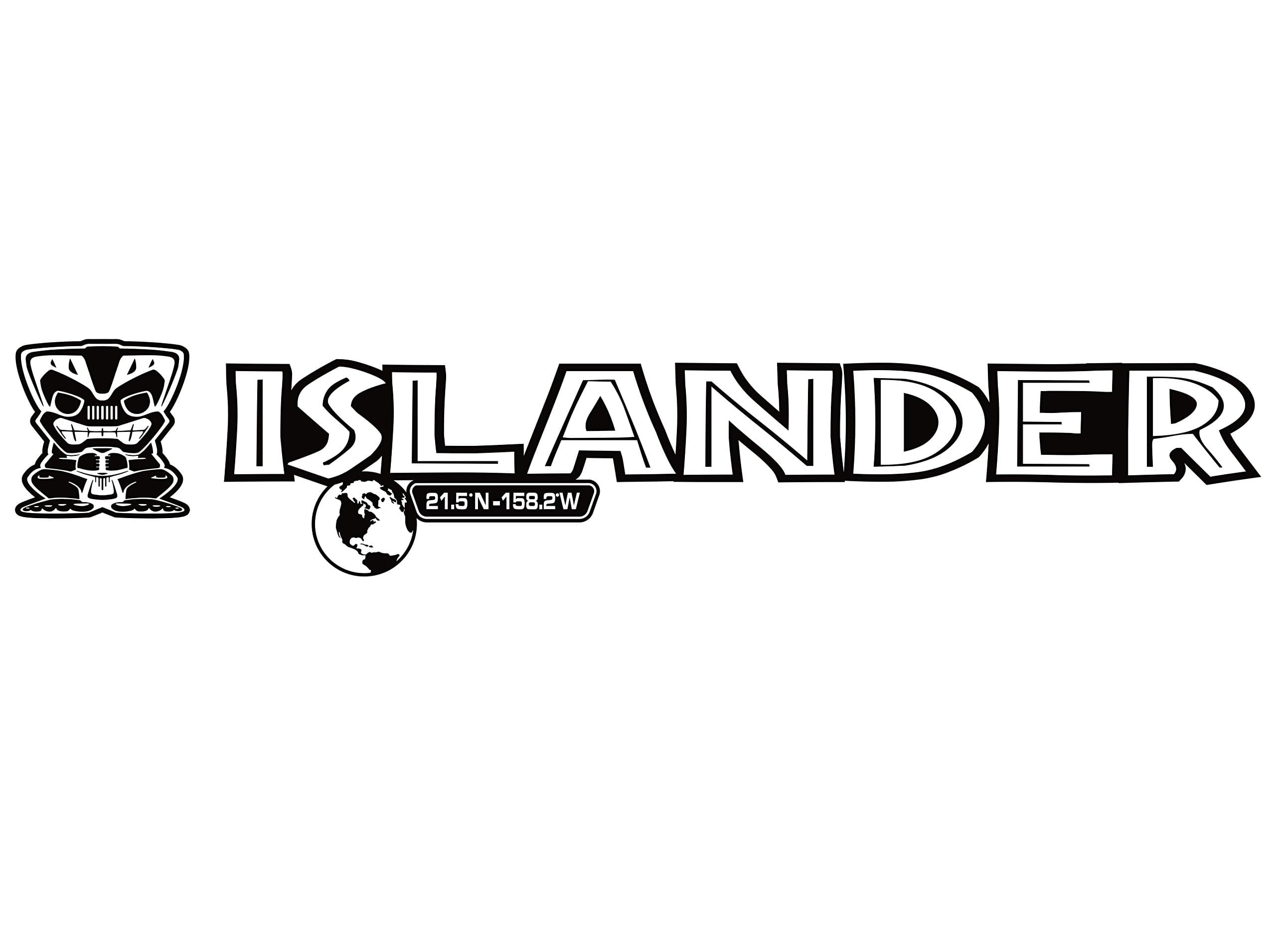 Tower Decals 2 x Gloss Black Islander Edition Hood Decal Beach Club Tiki Man Vinyl Graphic Fits Jeep Wrangler
