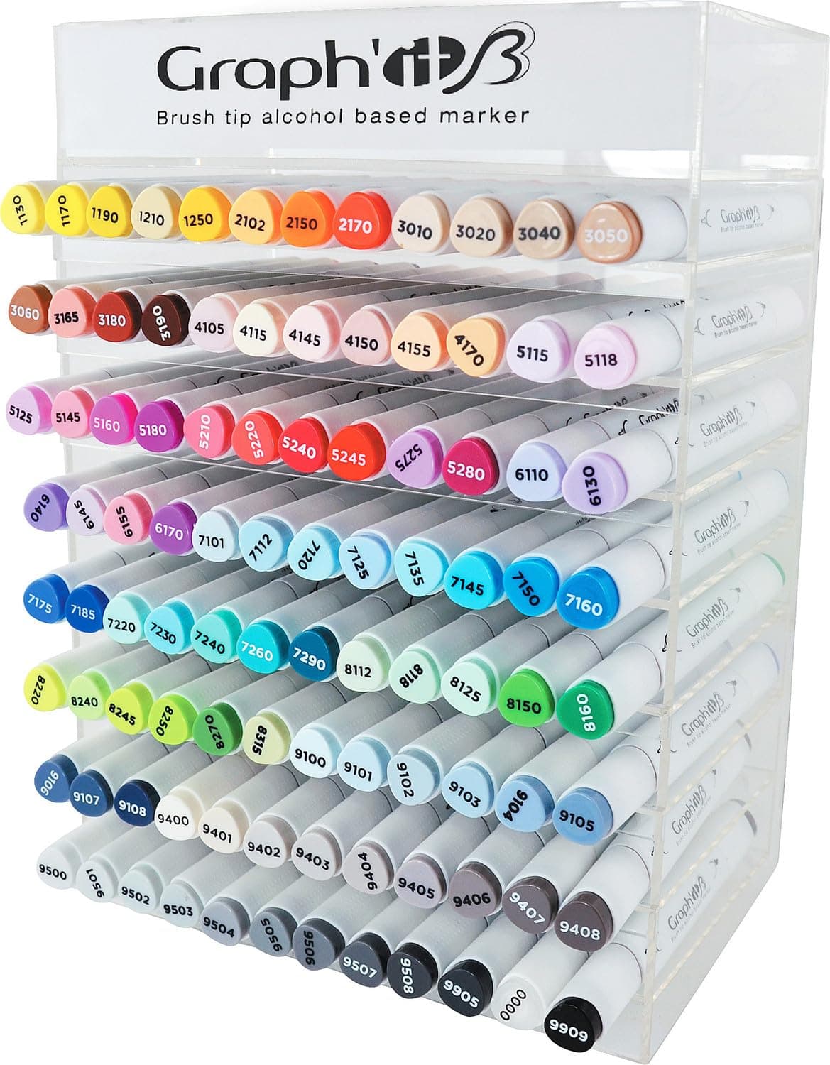 GRAPH'IT Brush Set of 96 Alcohol Markers with Display Stand