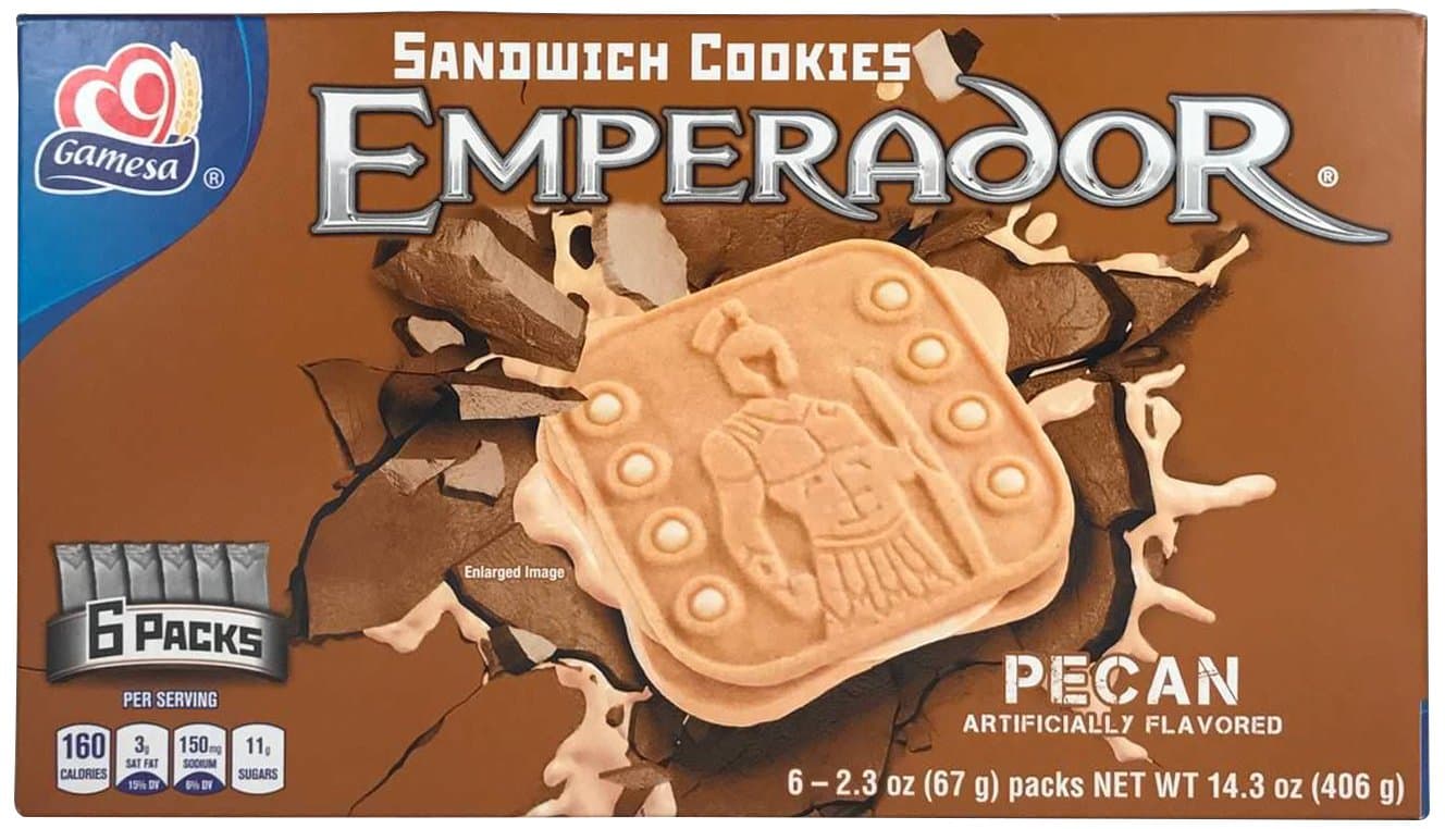 Carniceria Compare, Emperador Pecan Flavored Sandwich Cookies, 14.3 Ounce