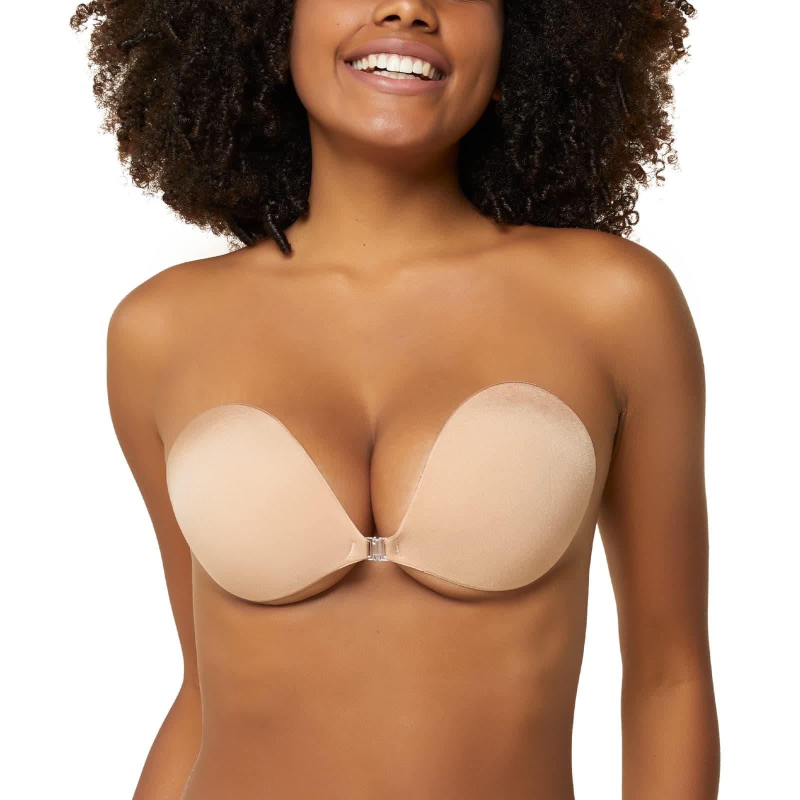 Strapless Bras for Women Sticky Bra Invisible Backless Bra Nude Beige