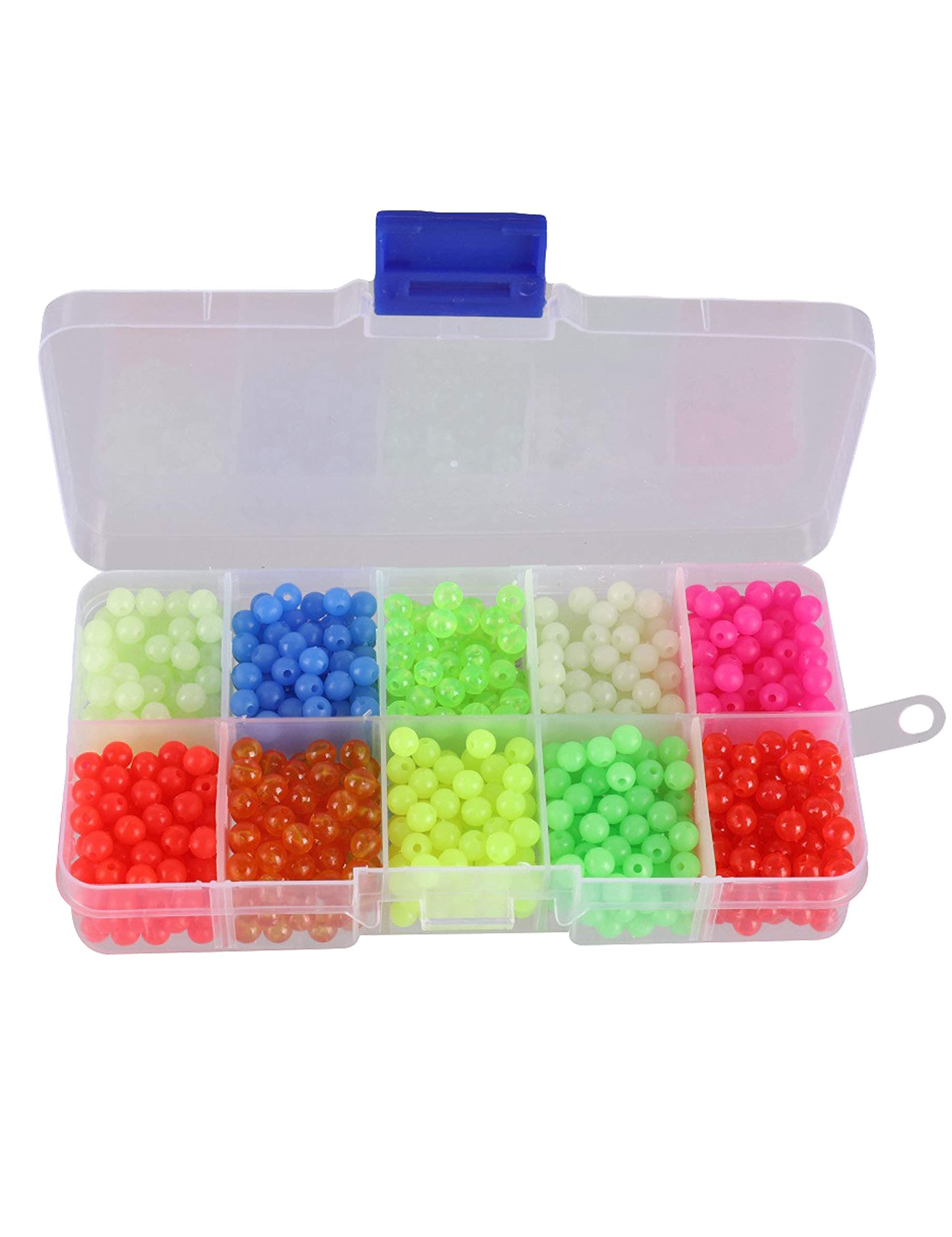 Fishing Beads Assorted Set, 1000pcs 5mm Round Float Glow Fishing Rig Beads Fishing Lure Tackle