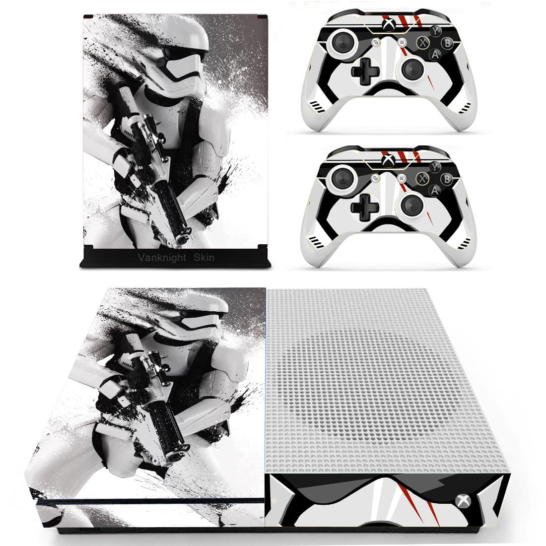 Vanknight Xbox One S Slim Console Remote Controllers Skin Set Vinyl Skin Decals Stciker Cover for Xbox One Slim (XB1 S) Console