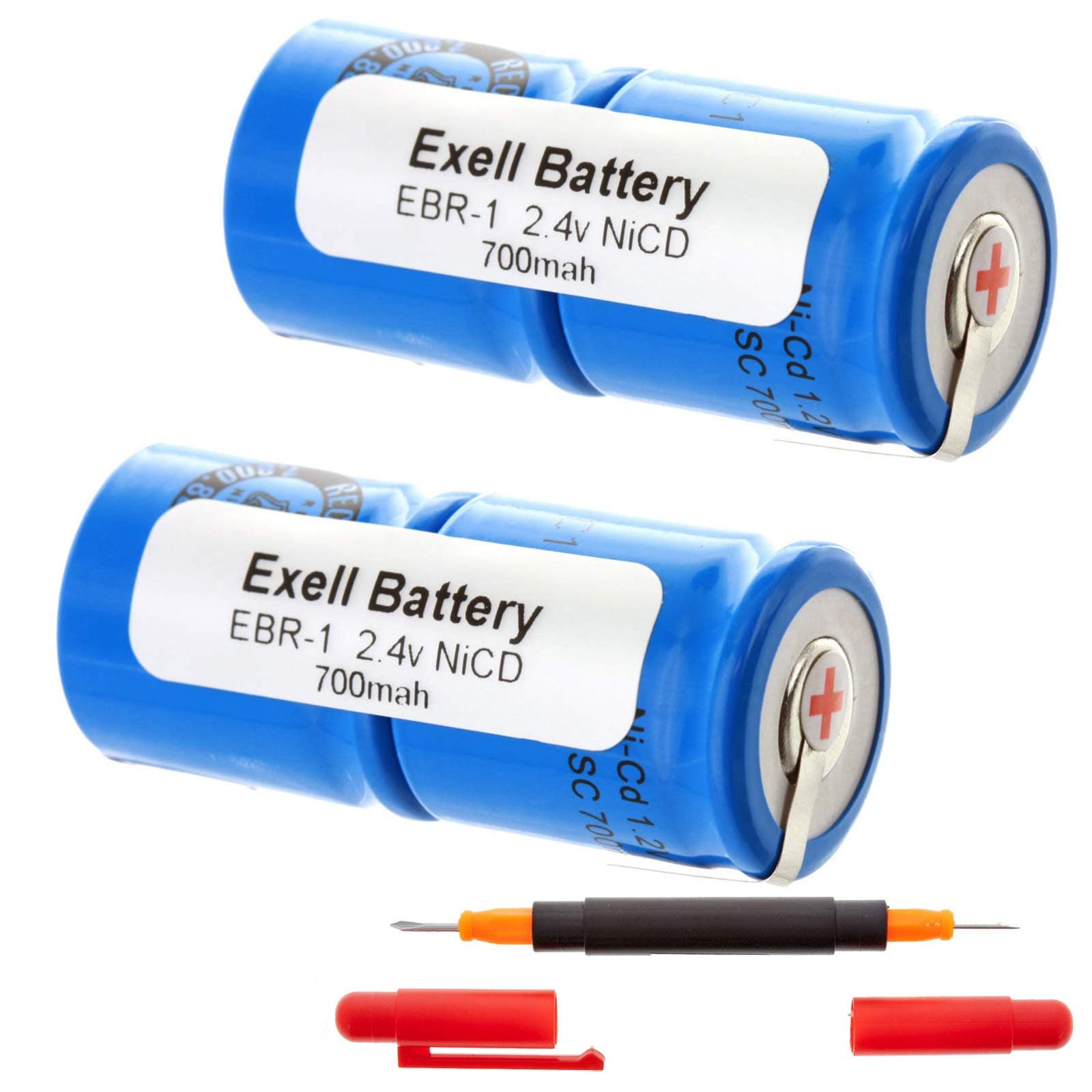 2x Exell 2.4V Razor Battery For 482213810067 800 RX 805 RX 815RX/A 8852 895 895RX 950 950RX HP1337Remington 2B3 3BF1C 8BS3-1C 8BSE1C 9BF210 9BF21C MK1V PM 950 SM400 XLR 920 XLR950 RAZOR-1