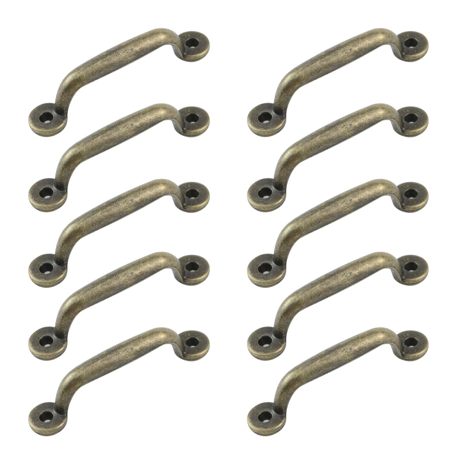 T Tulead 10PCS Vintage Cabinet Knobs Box Pull Handle Tray Handle Bronze Box Handles Zinc Alloy Pull Handles 3.5" x 0.7" with Mounting Screws (Hole to Hole,2.9-Inch)
