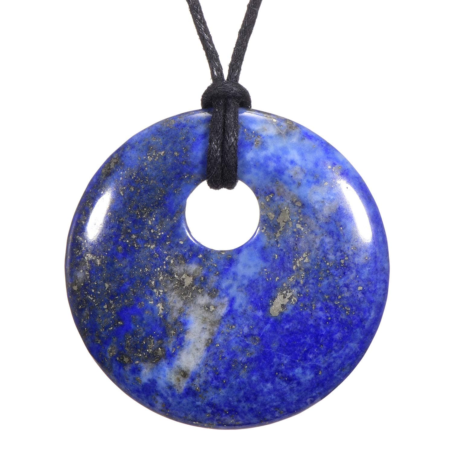 Women's Necklace 31.5 inch - 80 cm gem-Stone Donut Pendant in a Velvet Bag