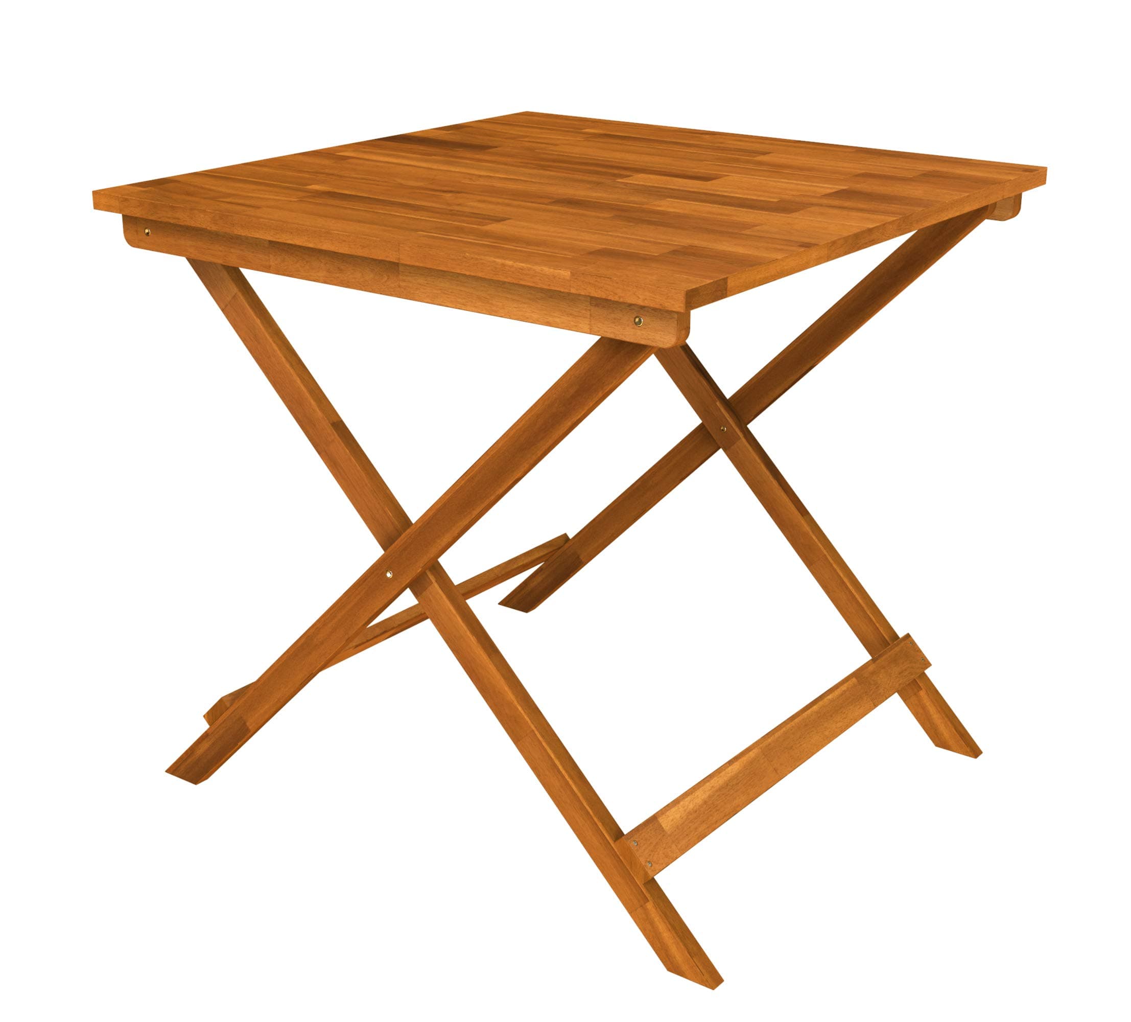 Interbuild Sydney Wood Folding Indoor Outdoor Small Table, Balcony|Backyard|Garden|Patio Table 29.5" x 29.5" x 28.7", Golden Teak