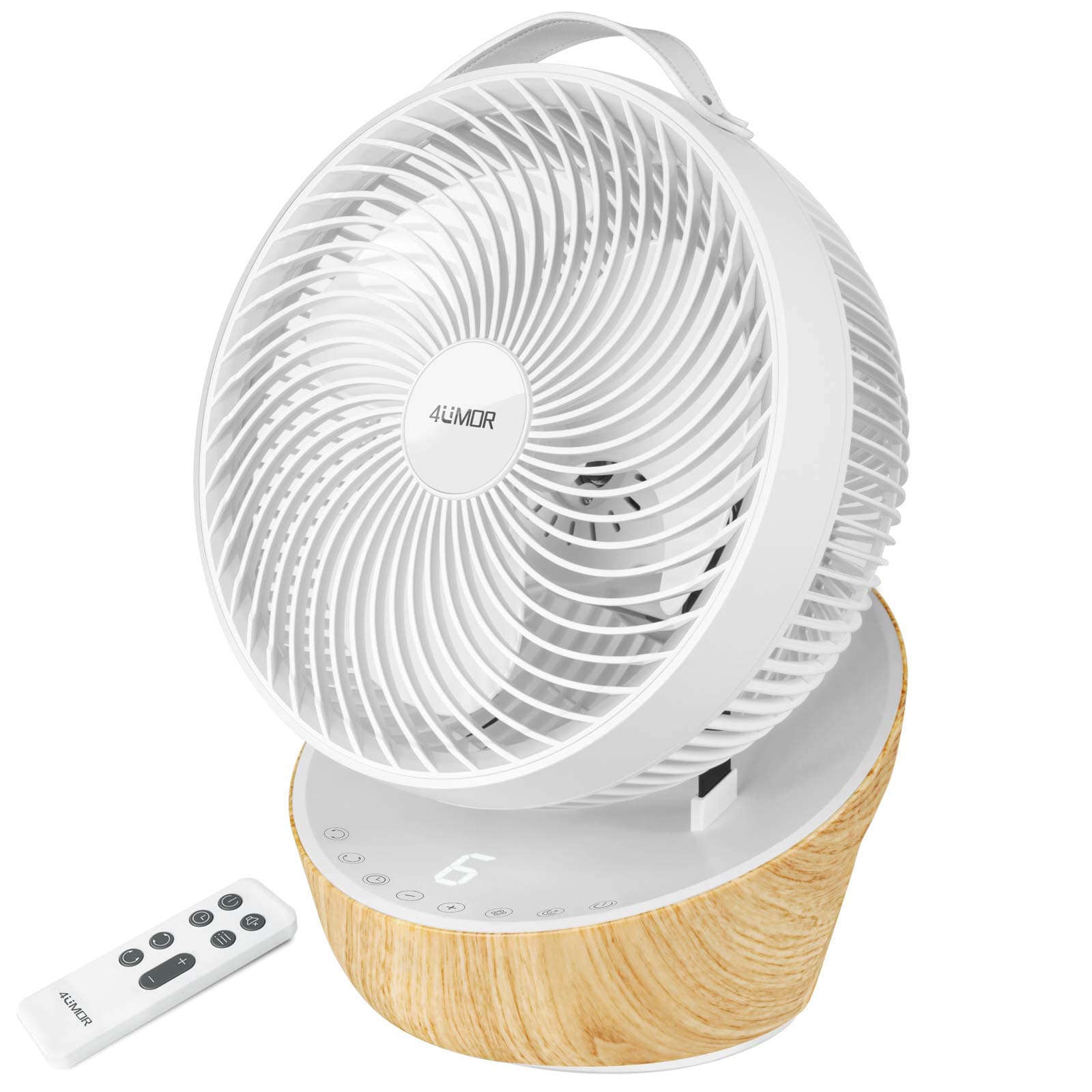 4UMOR 10-Inch Quiet Desk Fan With DC Motor - 20dB Silent Air Circulator, Turbo Oscillating, 12 Speeds, 3 Modes, 8H Timer, Remote Control - Cooling for Bedroom, Home, Office