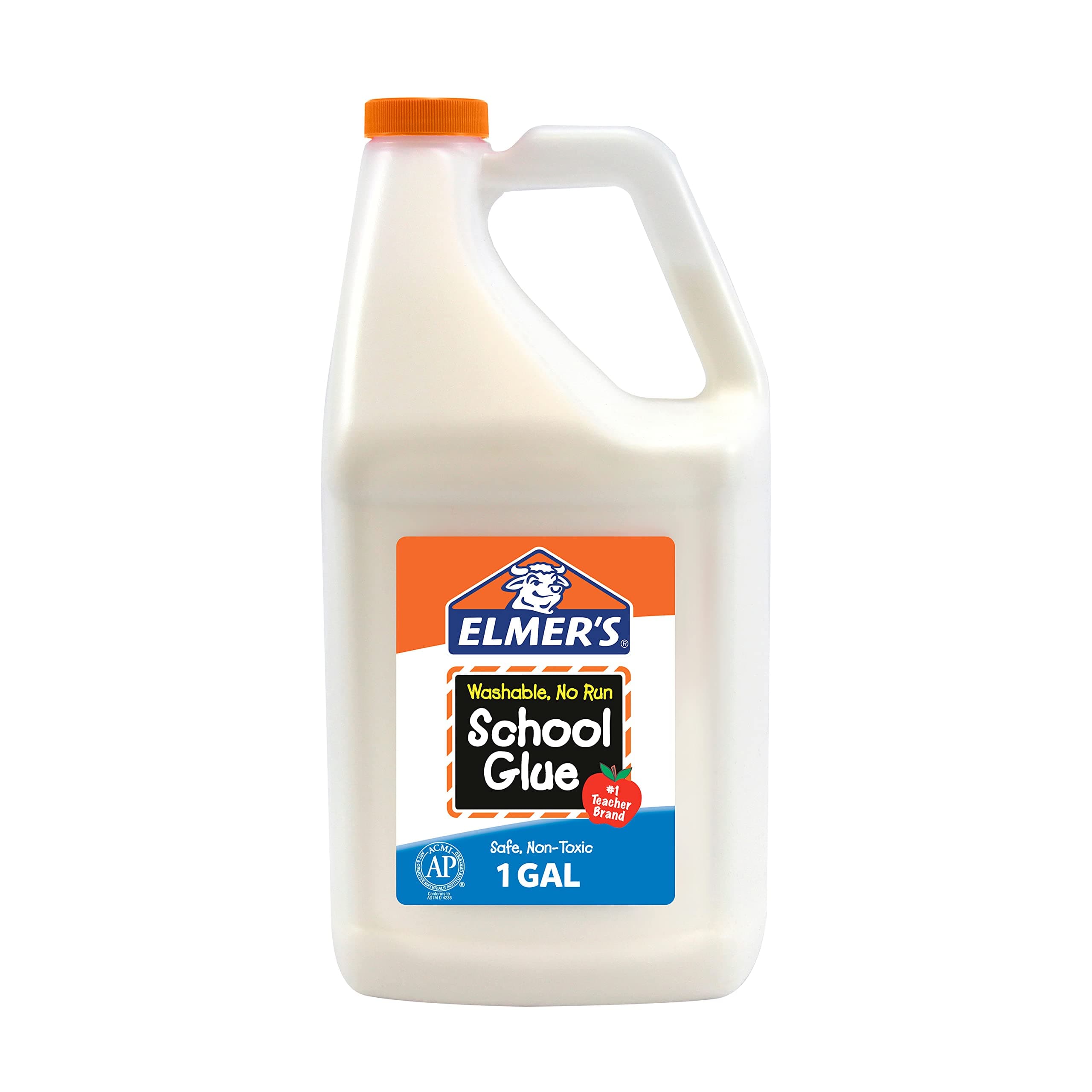 White Liquid School Glue, 1 Gallon, Safe, Washable, 1 Count, - #1 Teacher Brand, Bulk Arts & Crafts, Projects, Classroom Supplies, Great for Making Slime