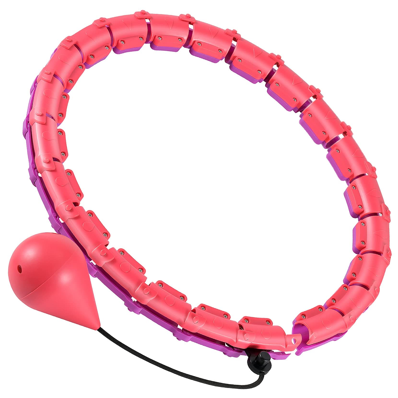 Amazon brand - Umi Weighted Smart Hula Hoop, Hula Hoops for Adults and Beginners Exercise, 24 Detachable Knots Smart Hoop, 360° Smooth Rotation Fitness Hula Hoops, Weight Loss & Keep Fit