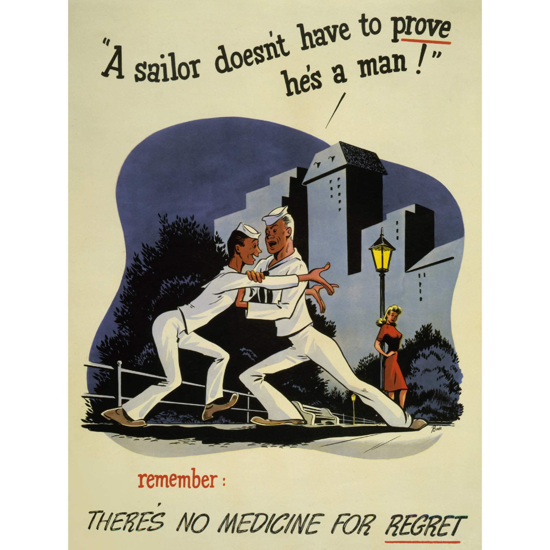 Wee Blue Coo Prints Propaganda WWII WAR USA STD Syphilis Regret Prostitute New FINE Art Print Poster Picture 30x40 CMS CC4183