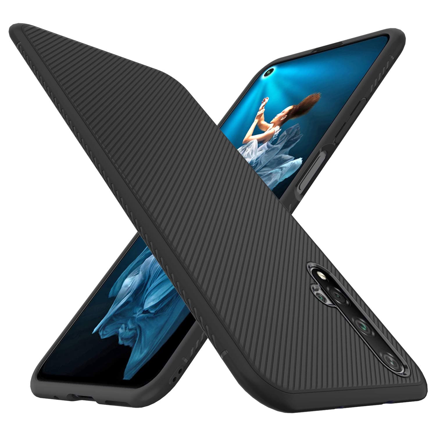 iBetter for Honor 20 Case, for Huawei nova 5T Case,Premium Soft Rubber Cover Shock Proof with Anti-Slip Ultra-Thin for Honor 20 /Huawei nova 5T Smartphone. Black