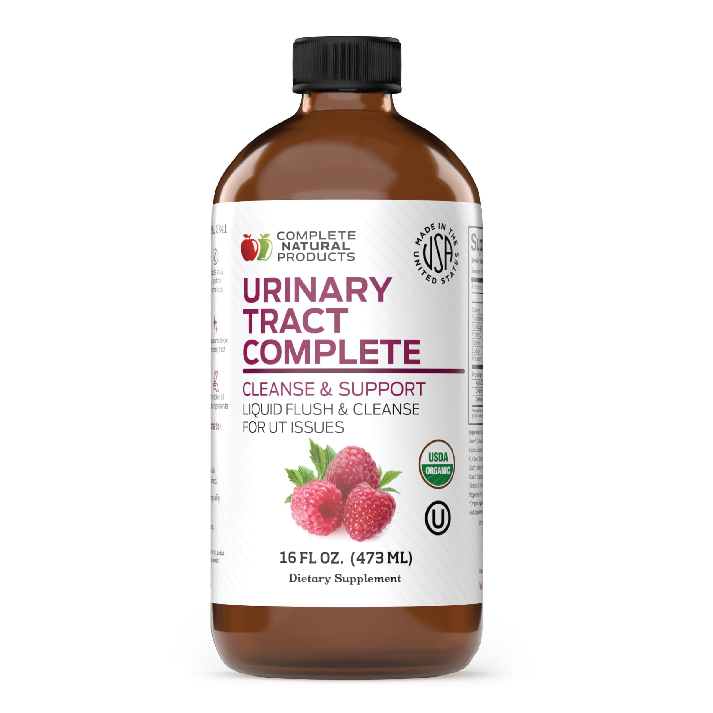 Complete Natural Products Urinary Tract 8oz - Liquid Supplement for Urinary Tract Health with Organic Cranberry, D-Mannose, Beet Root, Fennel Seed, and Turmeric