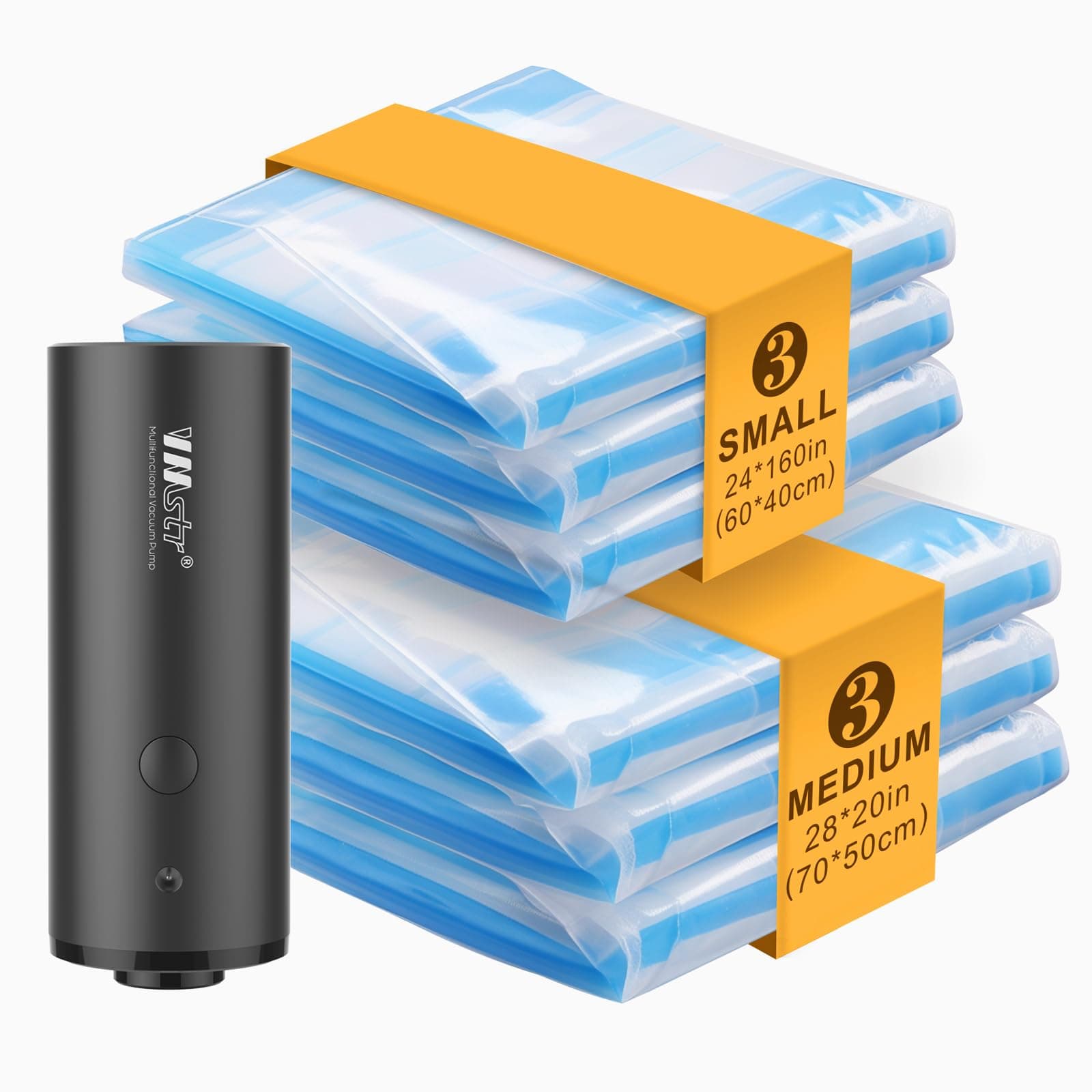 VMSTRTravel Vacuum Storage Bags with Electric Pump,VMSTR Large Medium Space Saver Bags for Travel and Home Use