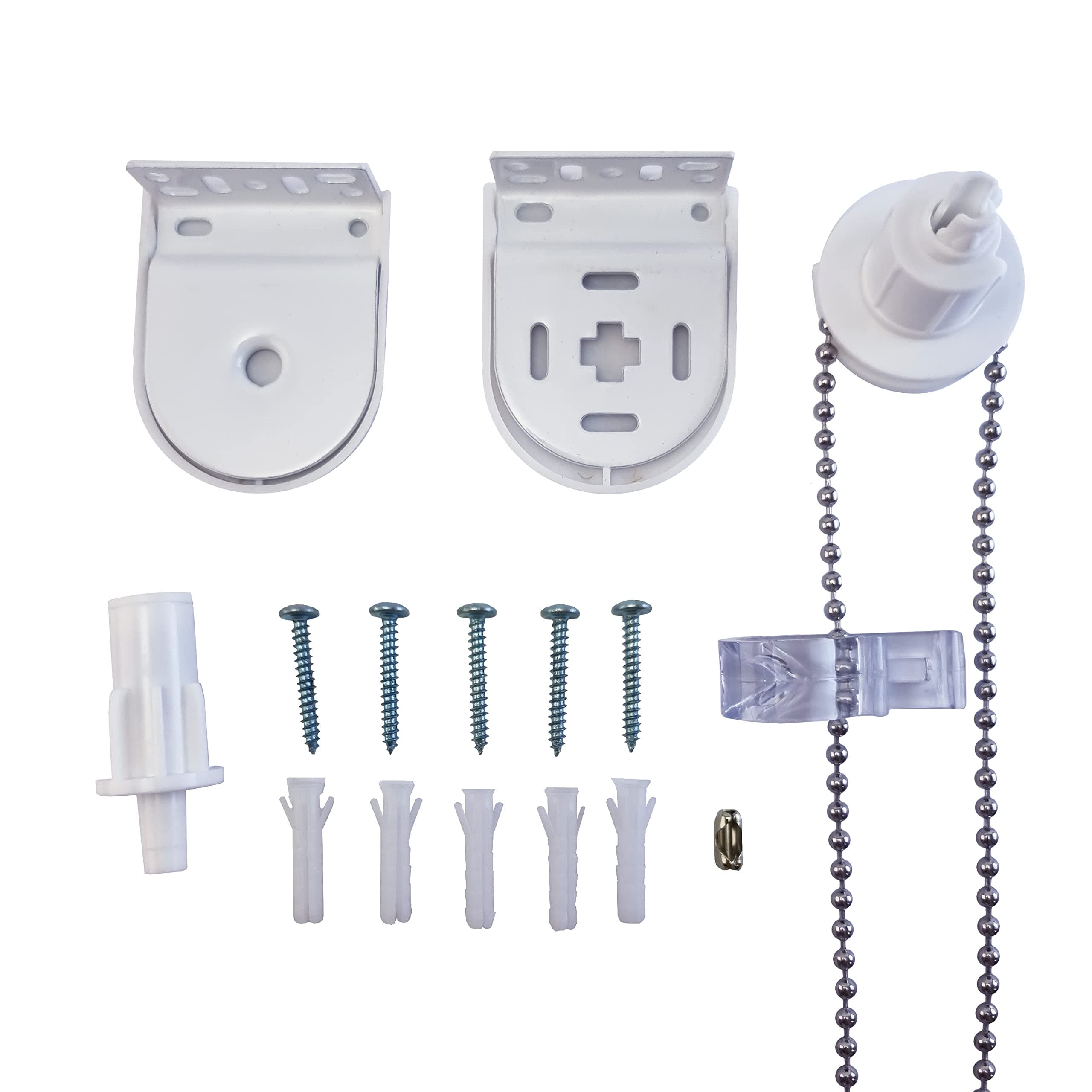 FURNISHED Roller Blind Fittings White 25mm Heavy Duty Metal Blind Brackets Quality Roller Blind Spares Upgrade Window Blind Accessories Parts Spare Kit Complete Easy Fit Replacement Set
