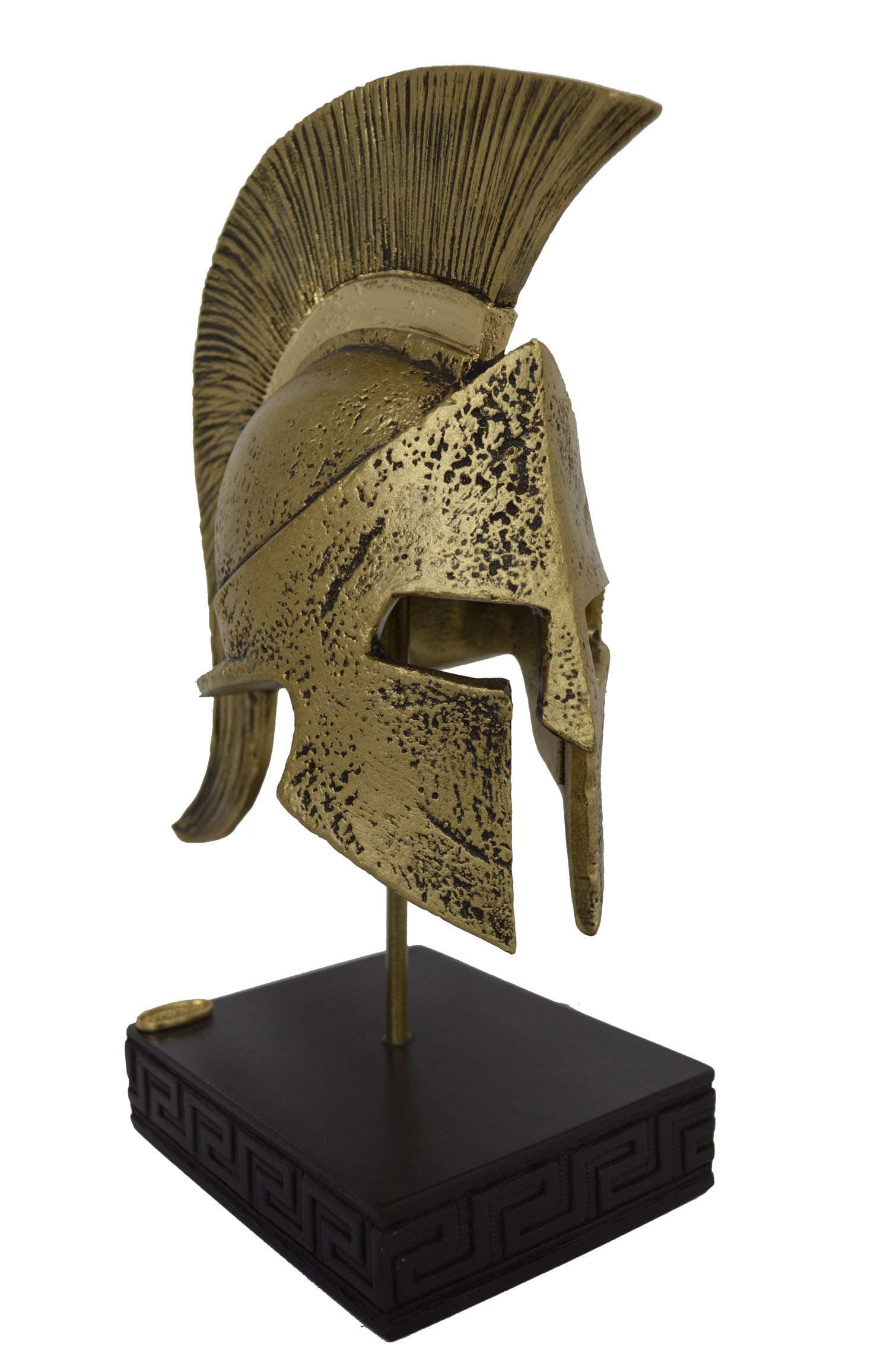 Talos Artifacts Leonidas Helmet King Spartan Hero Alabaster Small Sculpture with Bronze Effect