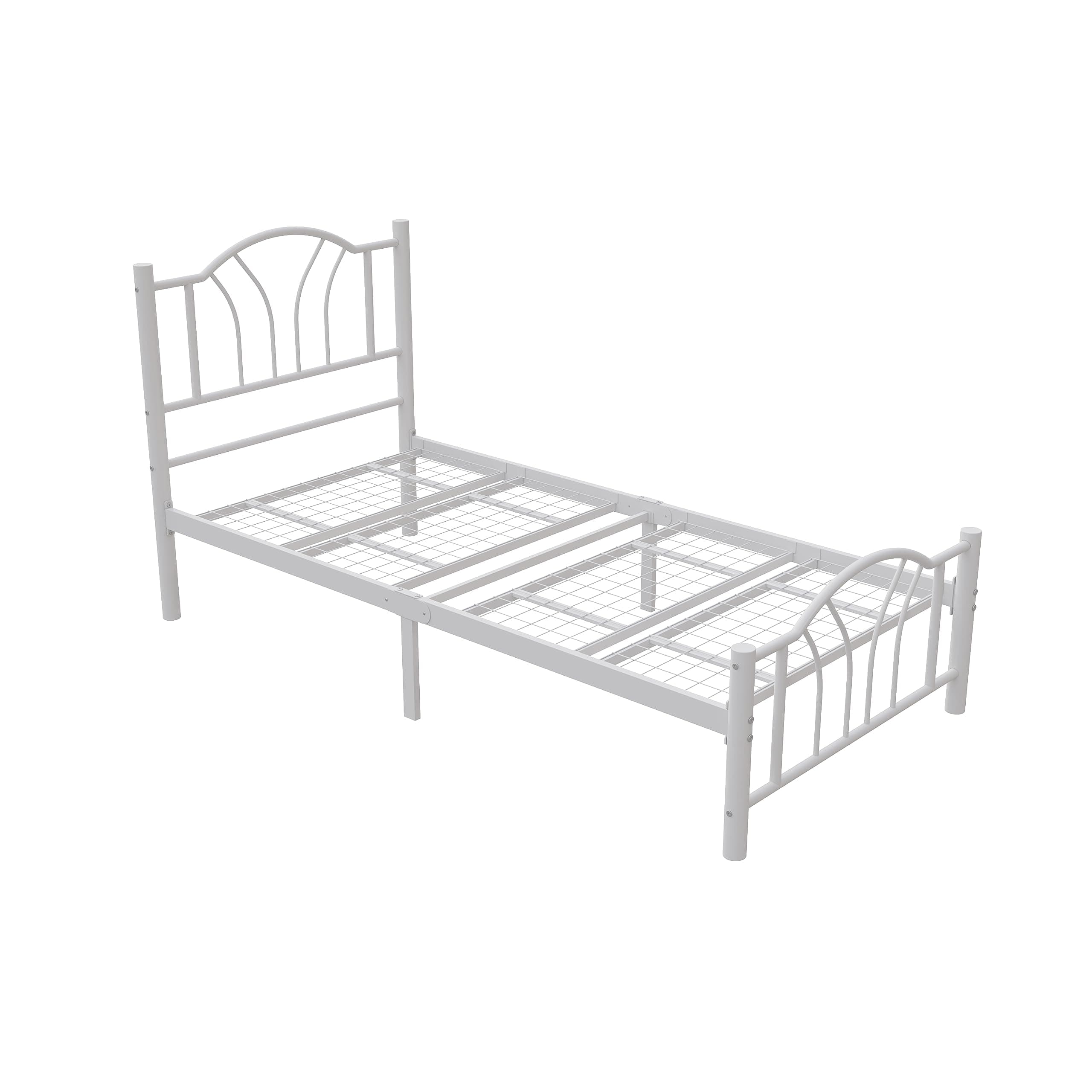 AVENSISBella 3ft Heavy Duty Mesh Base Metal Platform Bed Frame Base Mattress Foundation, Premium Strong Steel Support, Under Bed Storage Space, Easy Assembly, Single, White