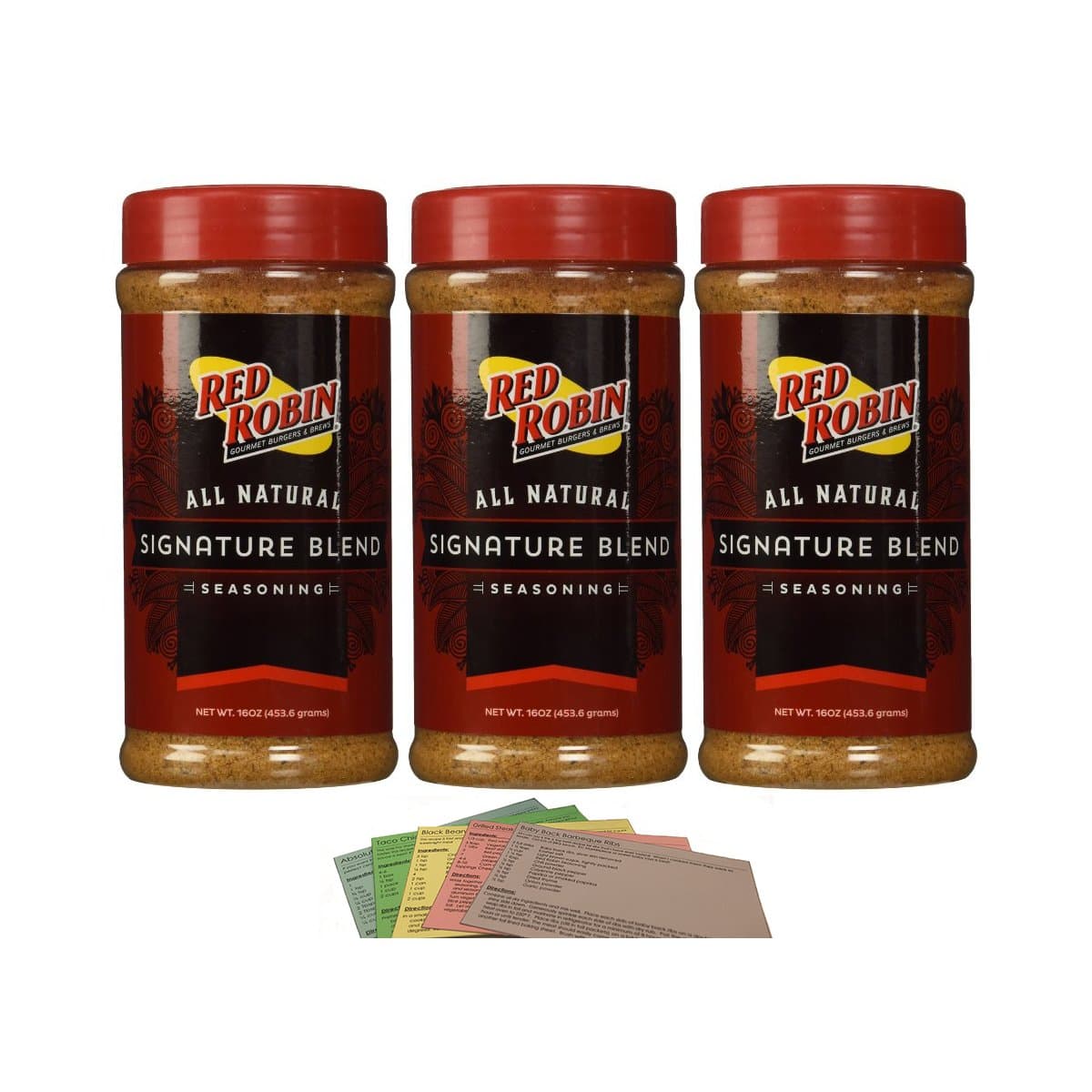 Red Robin Seasoning 16oz Signature Blend with 5 Recipes (3 Pack) (3 Pack)