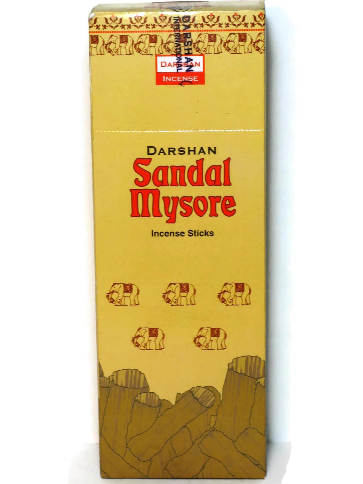 Sandal Mysore Incense, 120 Sticks in a Six Pack. Darshan, Hand Made in India.