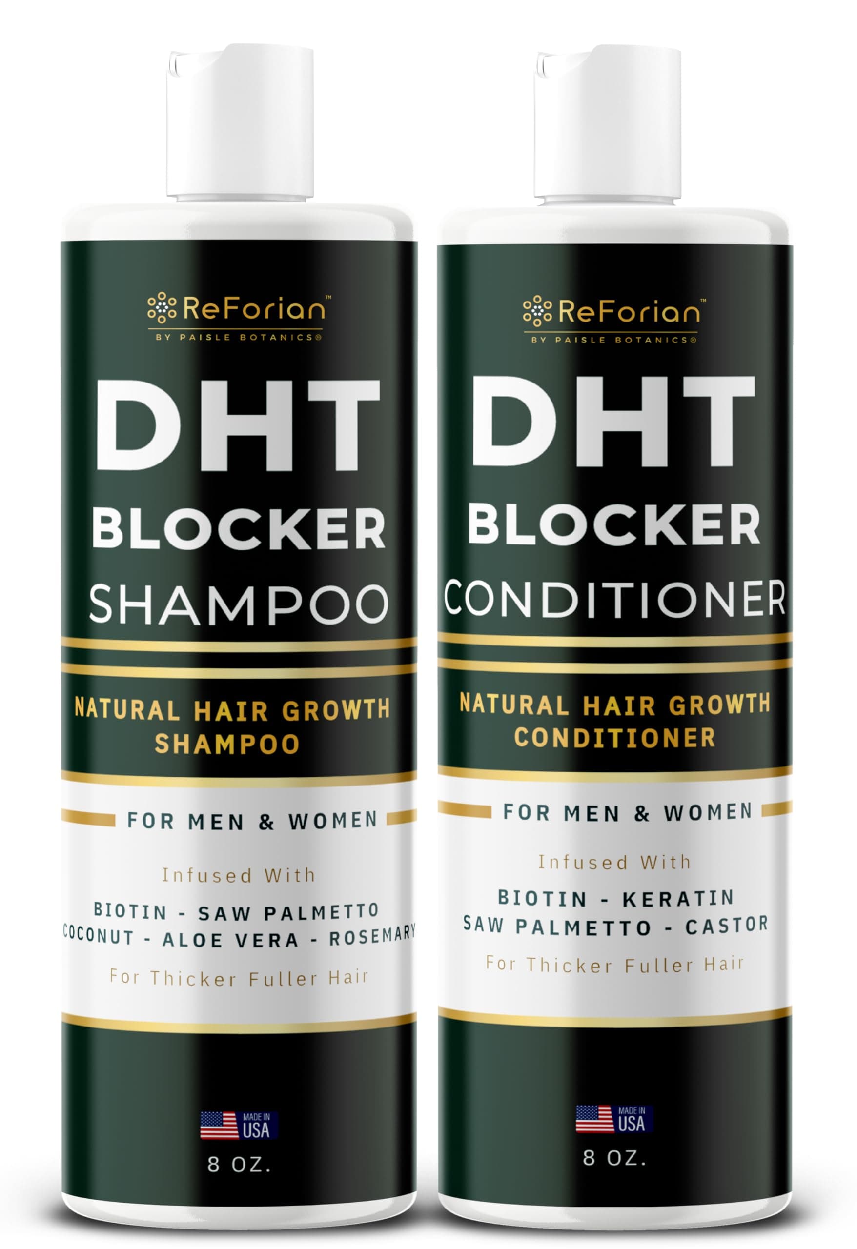 DHT Blocker Shampoo and Conditioner for Hair Growth - NATURAL Dht Blocker for Men with Biotin for Hair Growth Shampoo & Conditioner DHT Blocking Shampoo for Men DHT Blocker for Women Hair Growth Set