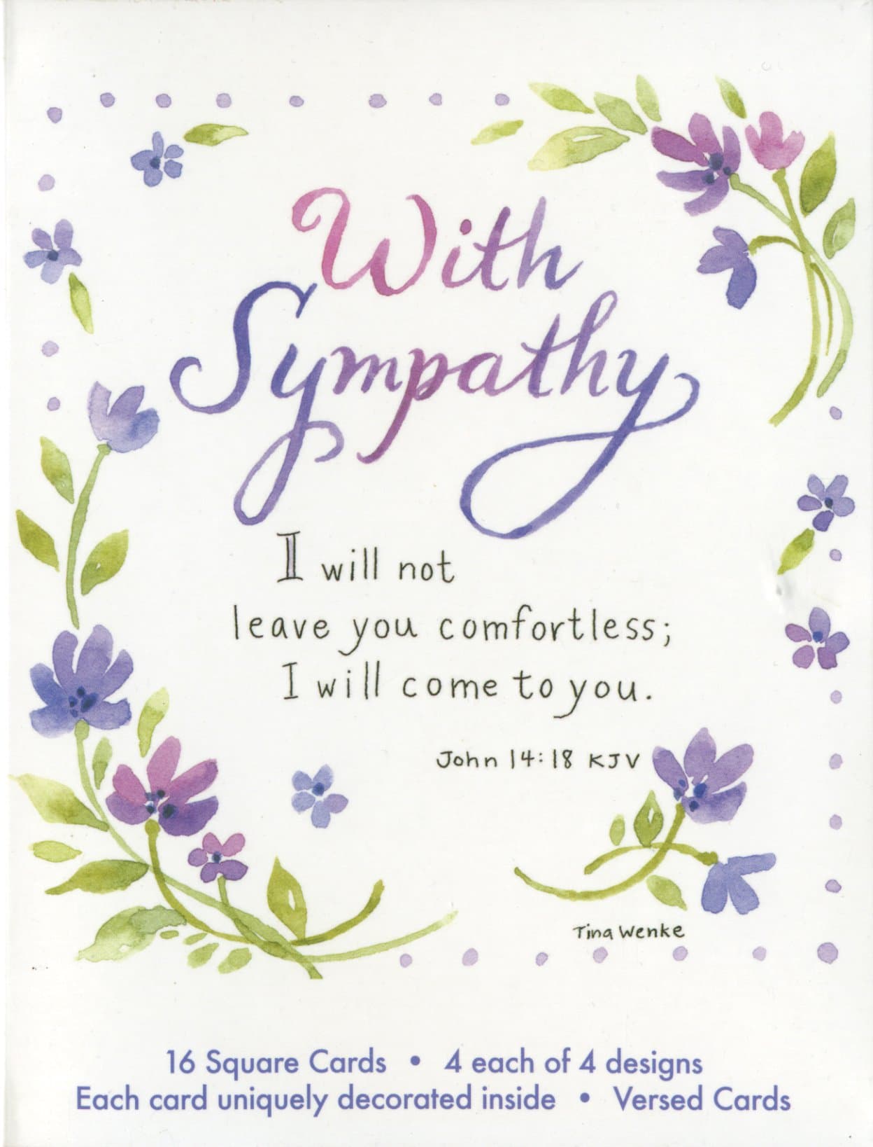 Driftwood Designs Box of 16 Square Sympathy Cards: With Sympathy DGSQ 21987