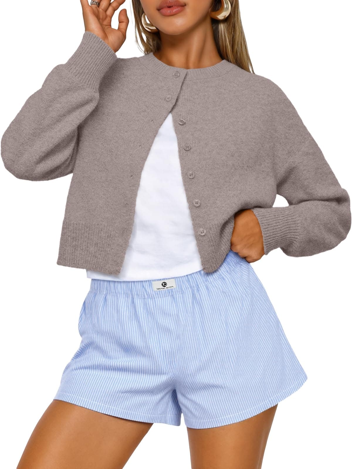Cropped Cardigan Sweaters for Women Lightweight Y2k Fall Outfits Spring Fashion Clothes 2026