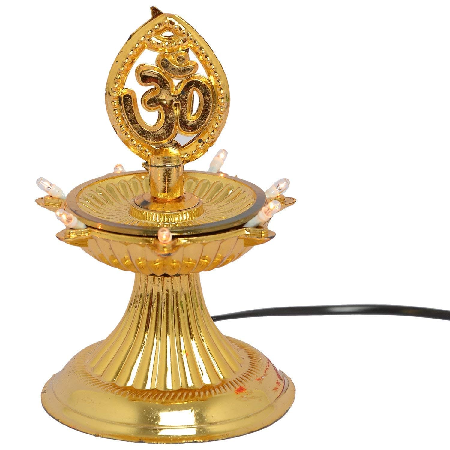 Electric Diya Lamp with OM (7R) - Gold Plastic