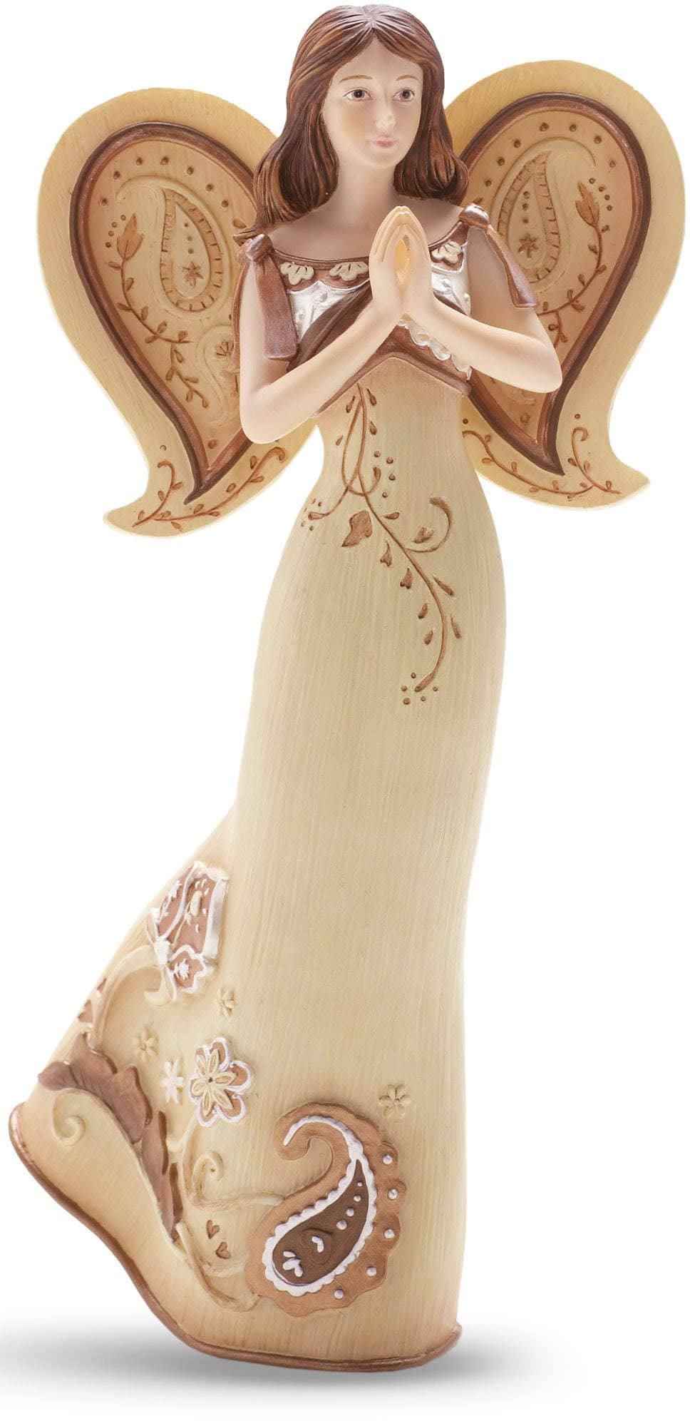 Perfectly Paisley Prayer Angel Figurine by Pavilion, 7-1/2-Inch Tall