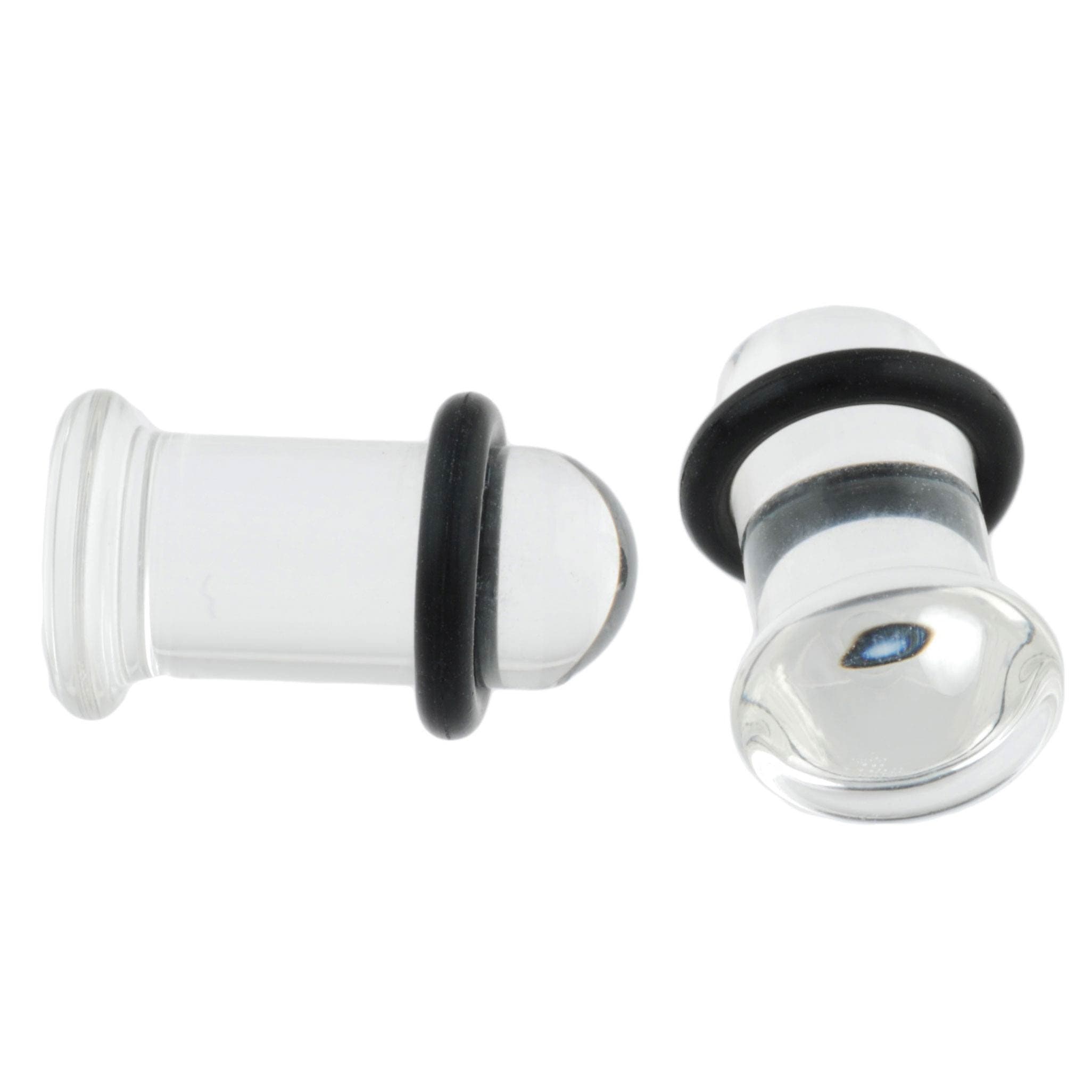 Glasswear StudiosPair of Clear Glass Single Flared Plugs: 8g