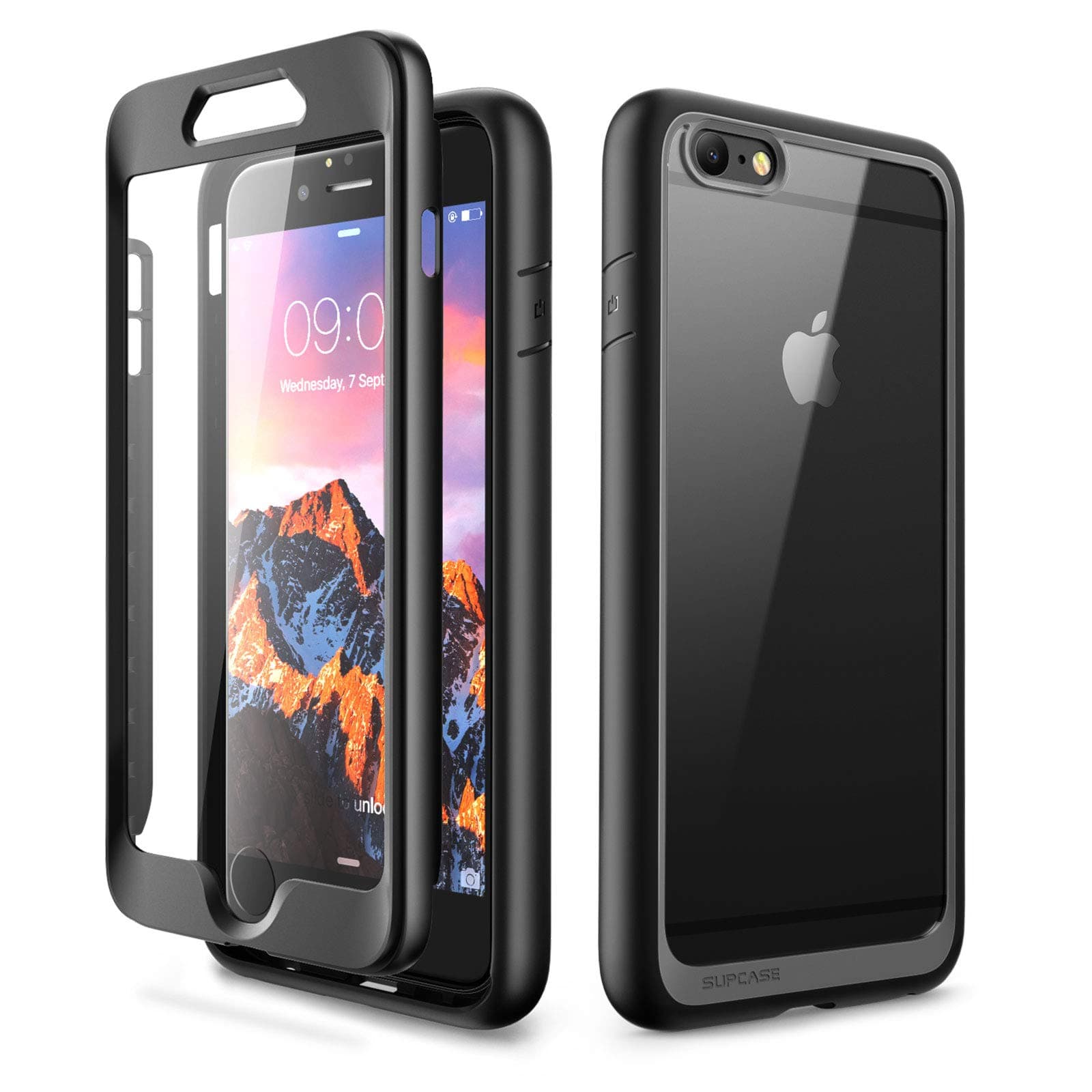 supcase iphone 6 plus case, unicorn beetle style series premium hybrid protective clear case cover with built-in screen protector for iphone 6 plus (black)