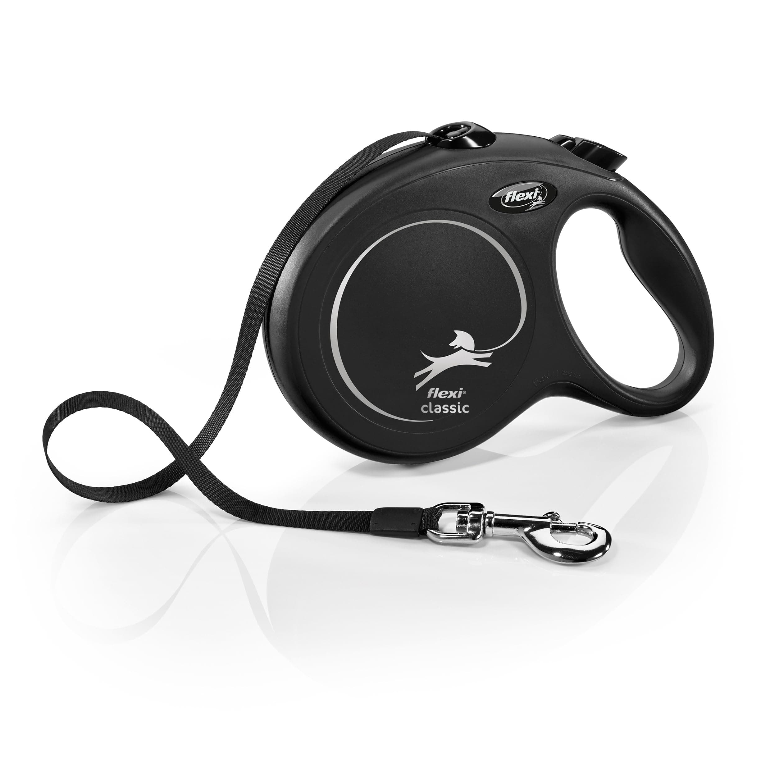 New Classic Retractable Dog Leash (Tape), 26 ft, Large, Black