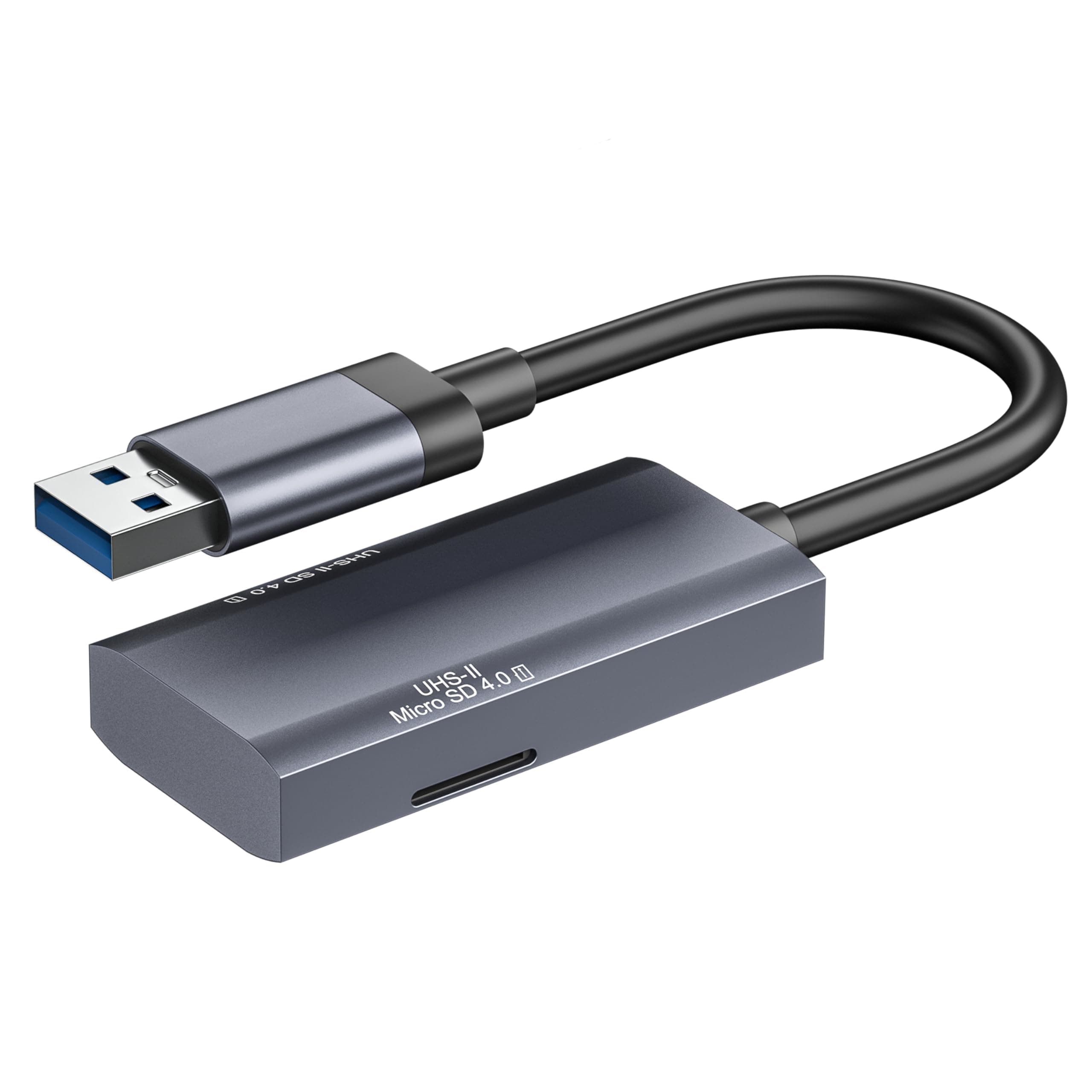 TERRIFI UHS-II SD 4.0 Card Reader, 2-in-1 USB 3.0 SD Memory Card Reader for Desktop PC, Laptops, Tablets, Supports SD, Micro SD, SDXC, SDHC, MMC, RS-MMC, UHS-II, and UHS-I Cards