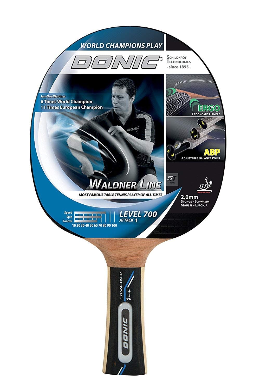 Schildkröt Rubber Waldner 700 Table Tennis Racket/Bat, Colour - Blue/Grey, Weight - 87 grams