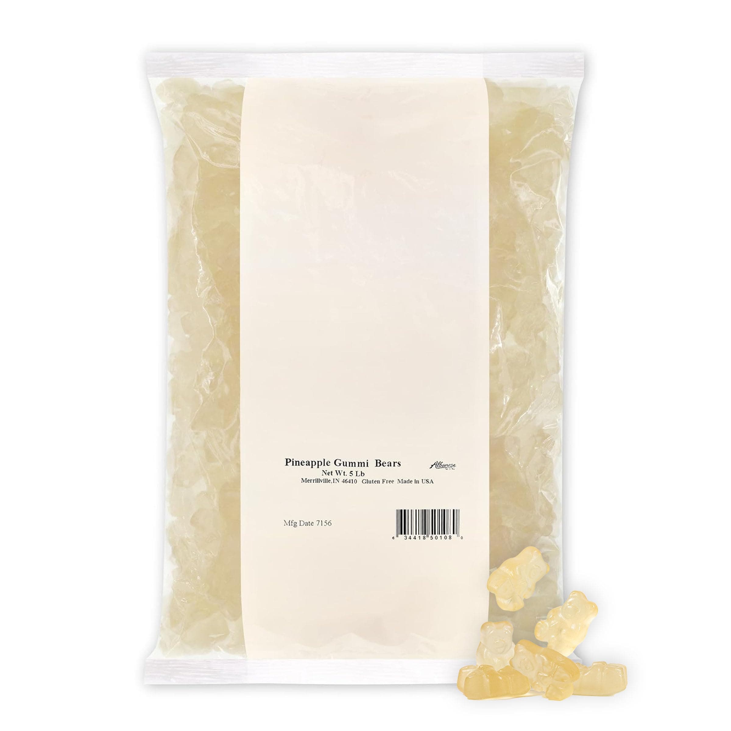 Albanese World's Best Pineapple Gummi Bears, 5lbs of Candy