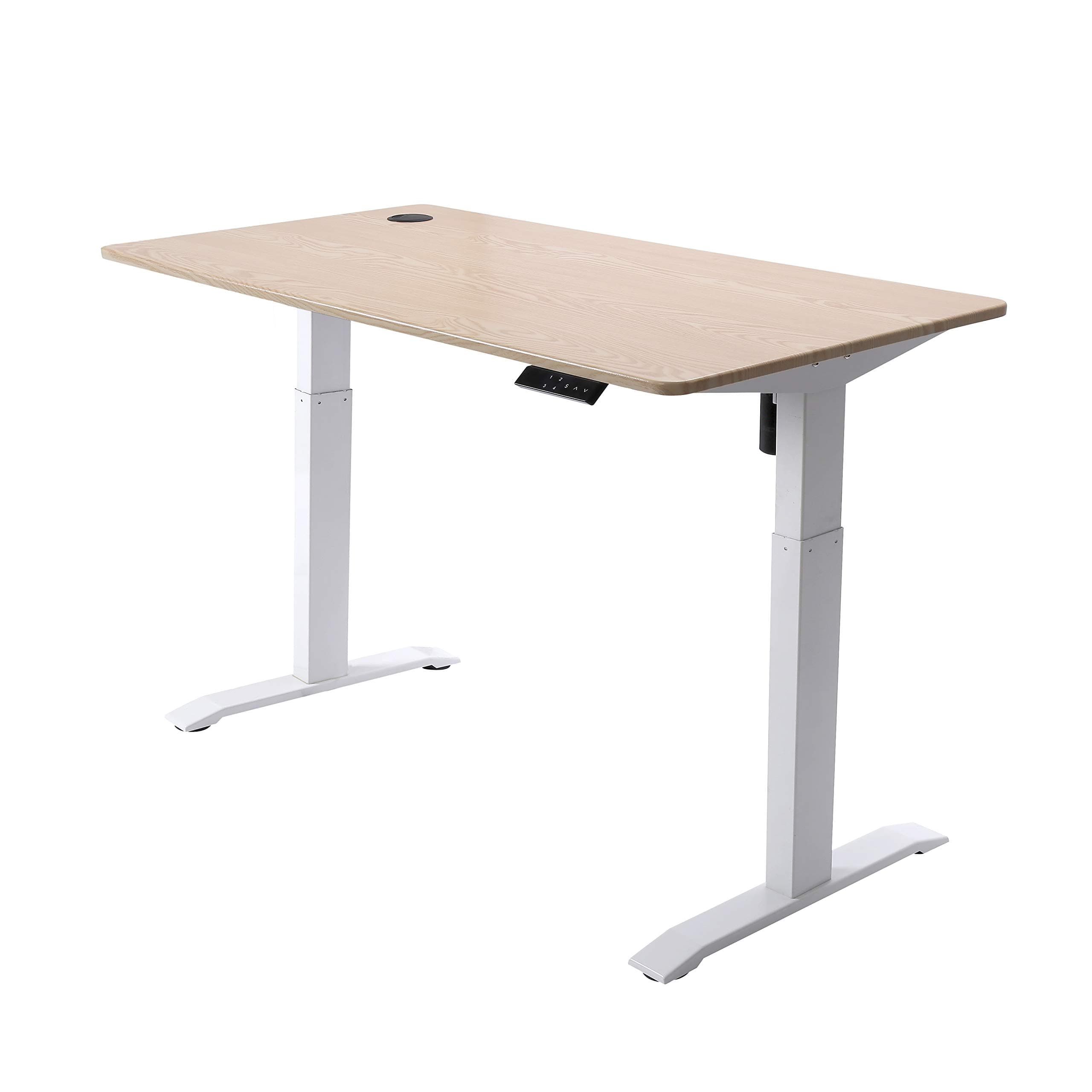 UNICOO Electric Height Adjustable Standing Desk, Electric Standing Workstation, Sit Stand Home Office Desk, Gaming Table, Whole-Piece Desktop Board 48 * 24 in (KT1001-LW)