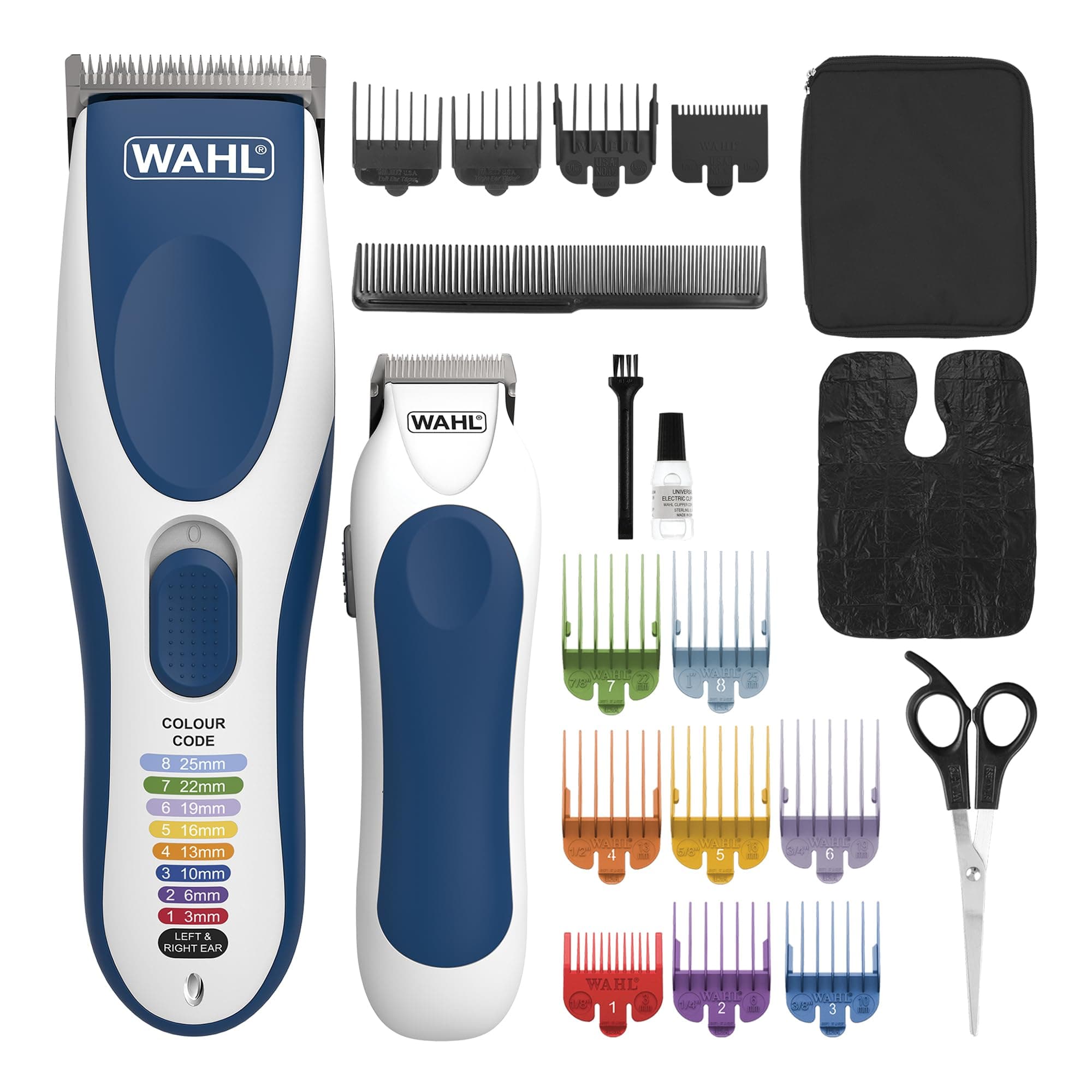 Wahl Colour Pro Cordless Combi Haircutting Kit, Rechargeable Hair Clipper & Battery Trimmer, Colour‑Coded Guide Combs, 60 Minute Cordless Use, Easy Clean Rinseable Blades