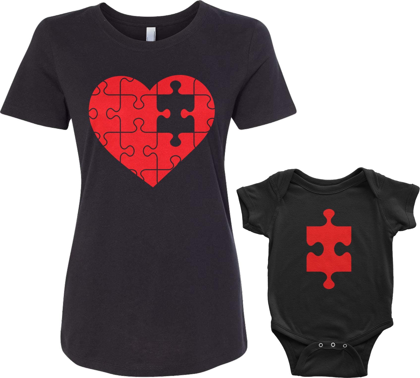 Heart & Missing Piece Infant Bodysuit & Women's T-Shirt Matching Set