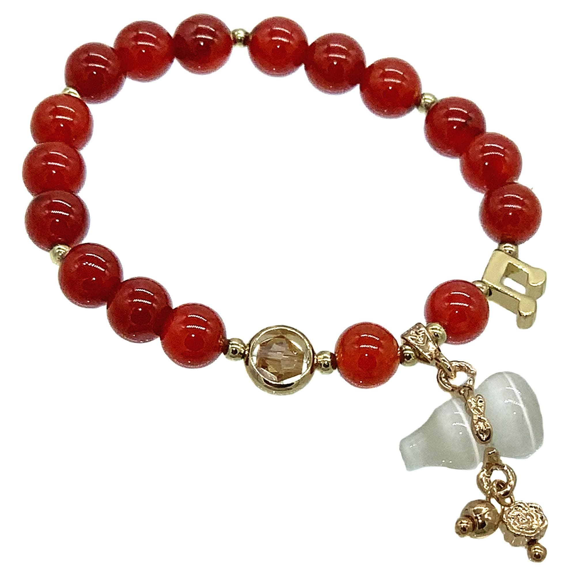 Betterdecor Feng Shui Handmade Natural Red Agate Bracelet with Chinese Wu Lou/Hu Lu