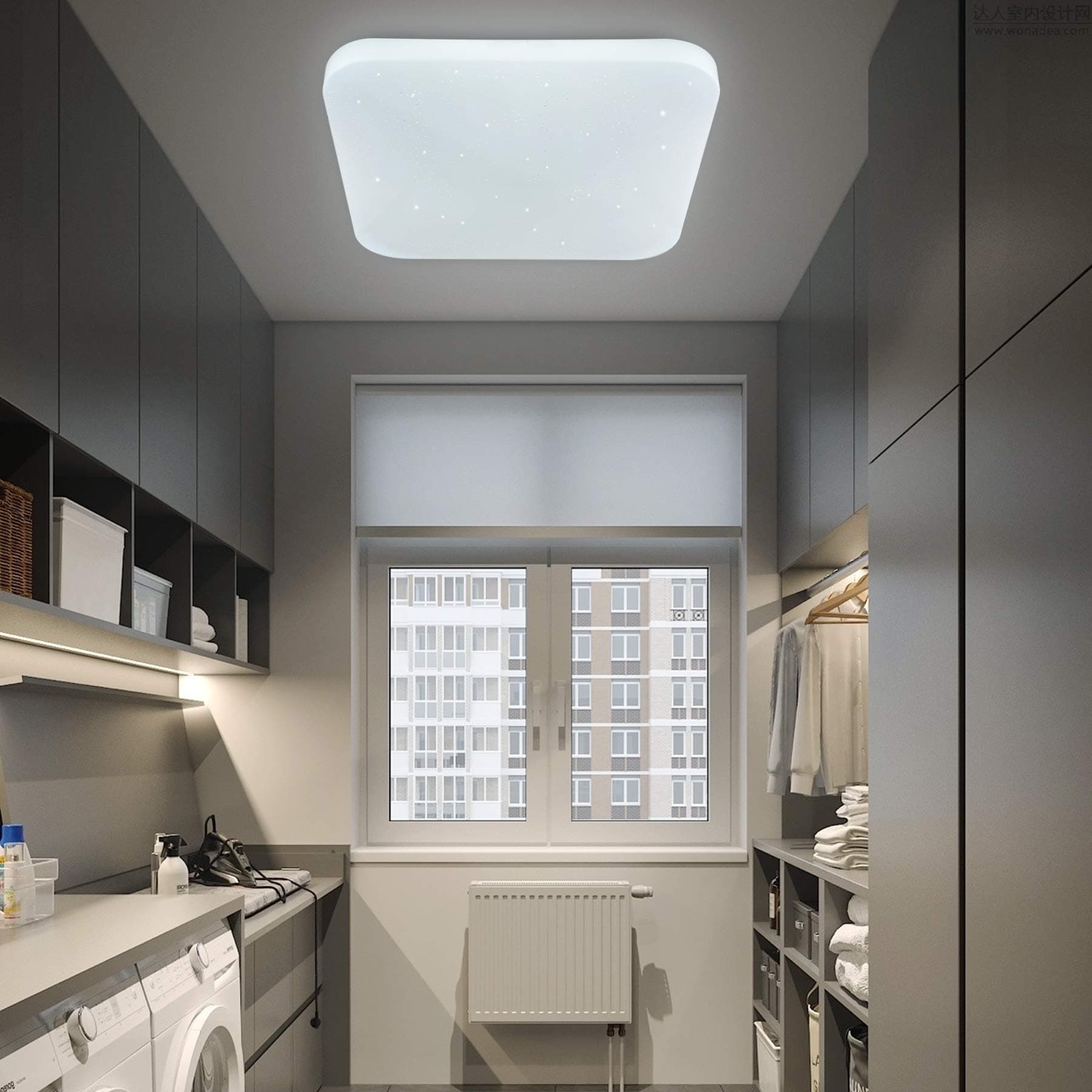 LUSUNT 26W LED Ceiling Light, 6000K 2050lm Modern Bathroom Light, Daylight White LED Ceiling Lighting for Bedroom Living Room Kitchen Hallway Porch, Waterproof Square Cold White Ceiling Lamp [Energy Class A++]